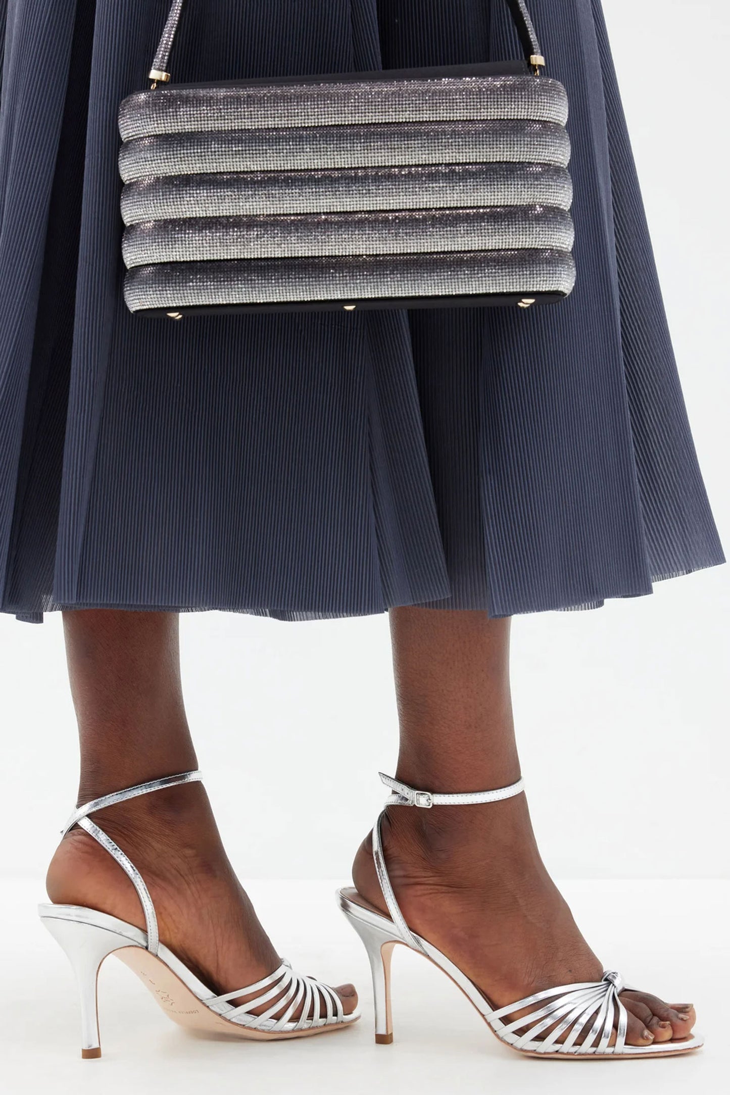Ada 90 Knotted Metallic-leather Sandals