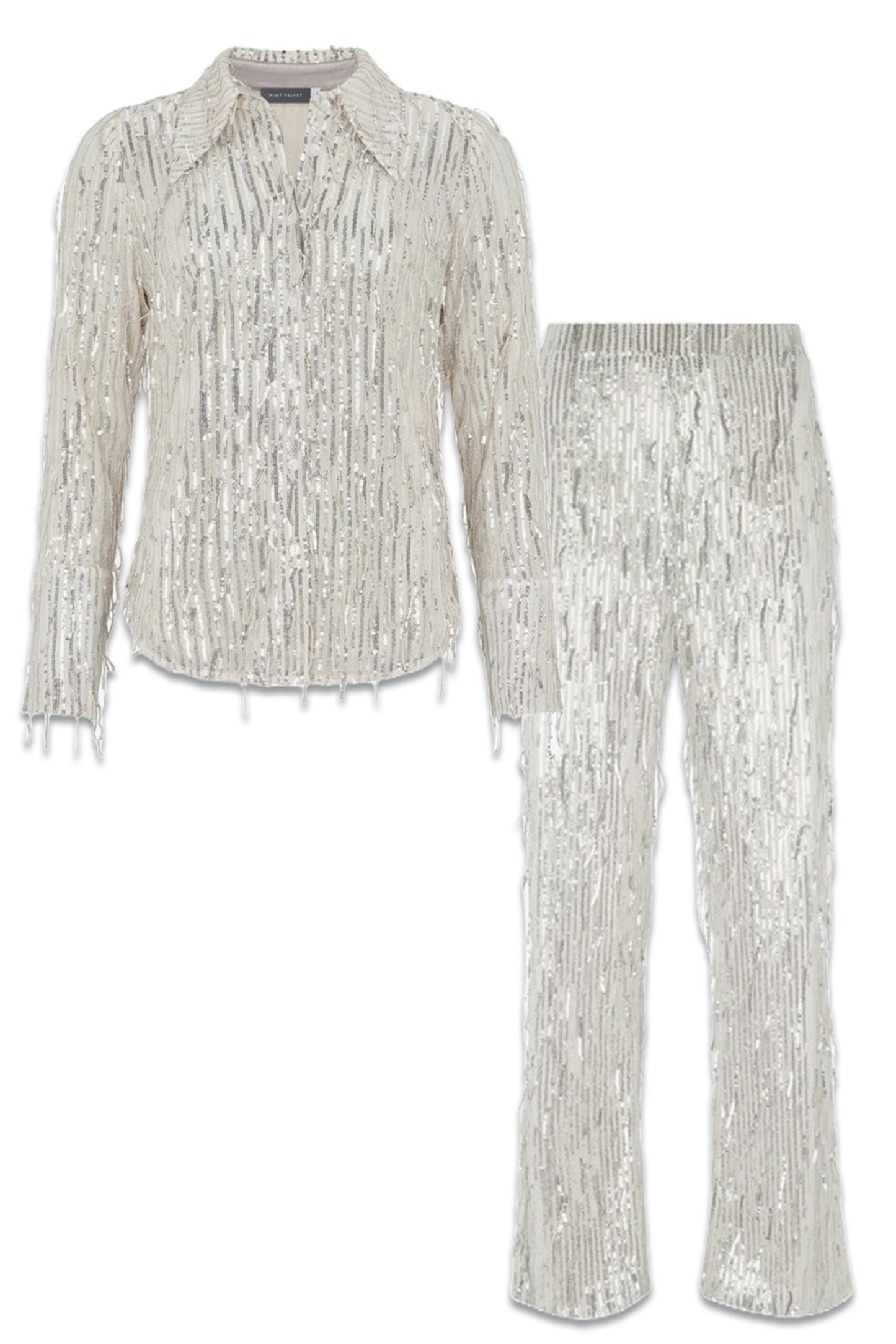 Silver Sequin Tassel Co-ord