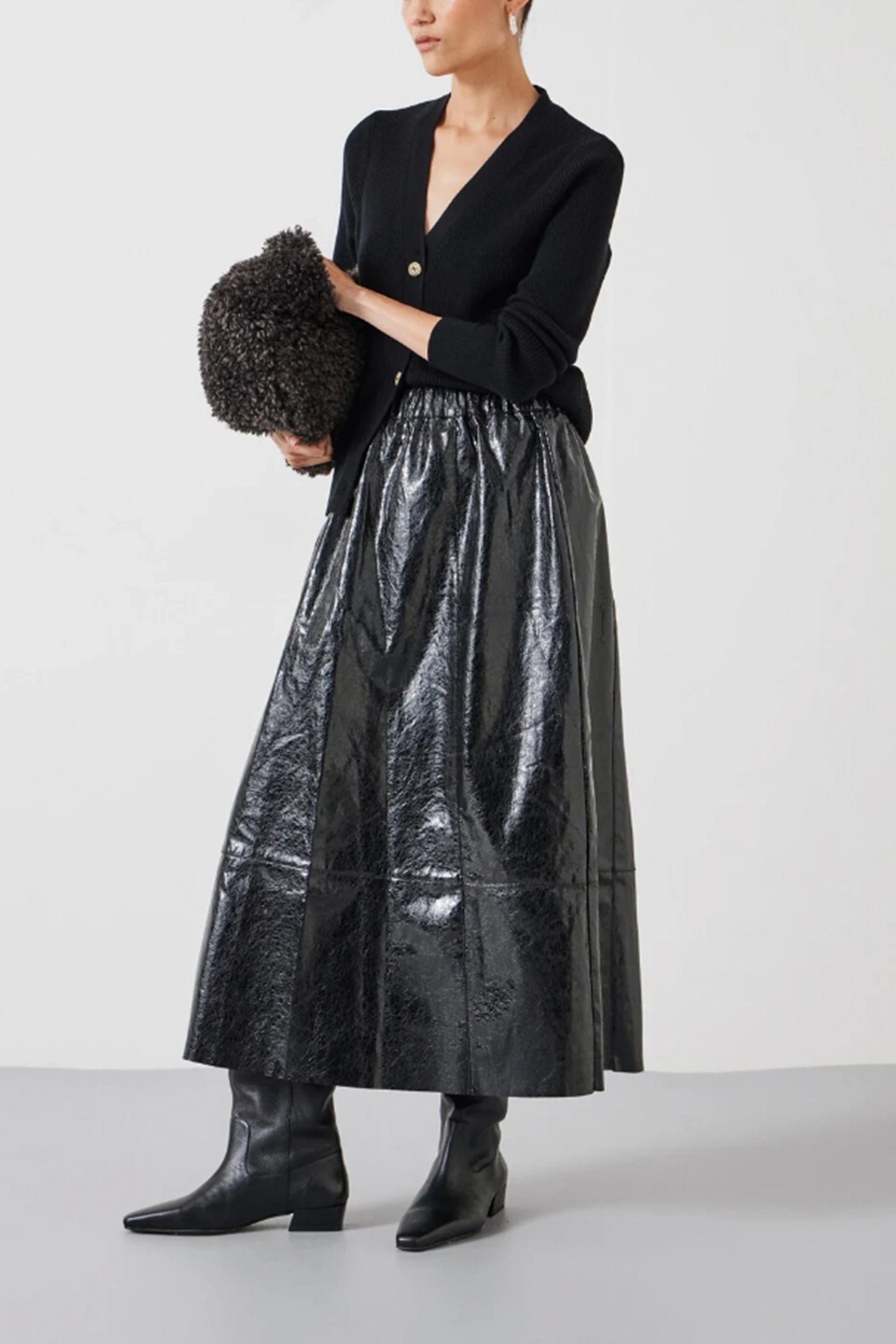 Crackled Patent Skirt