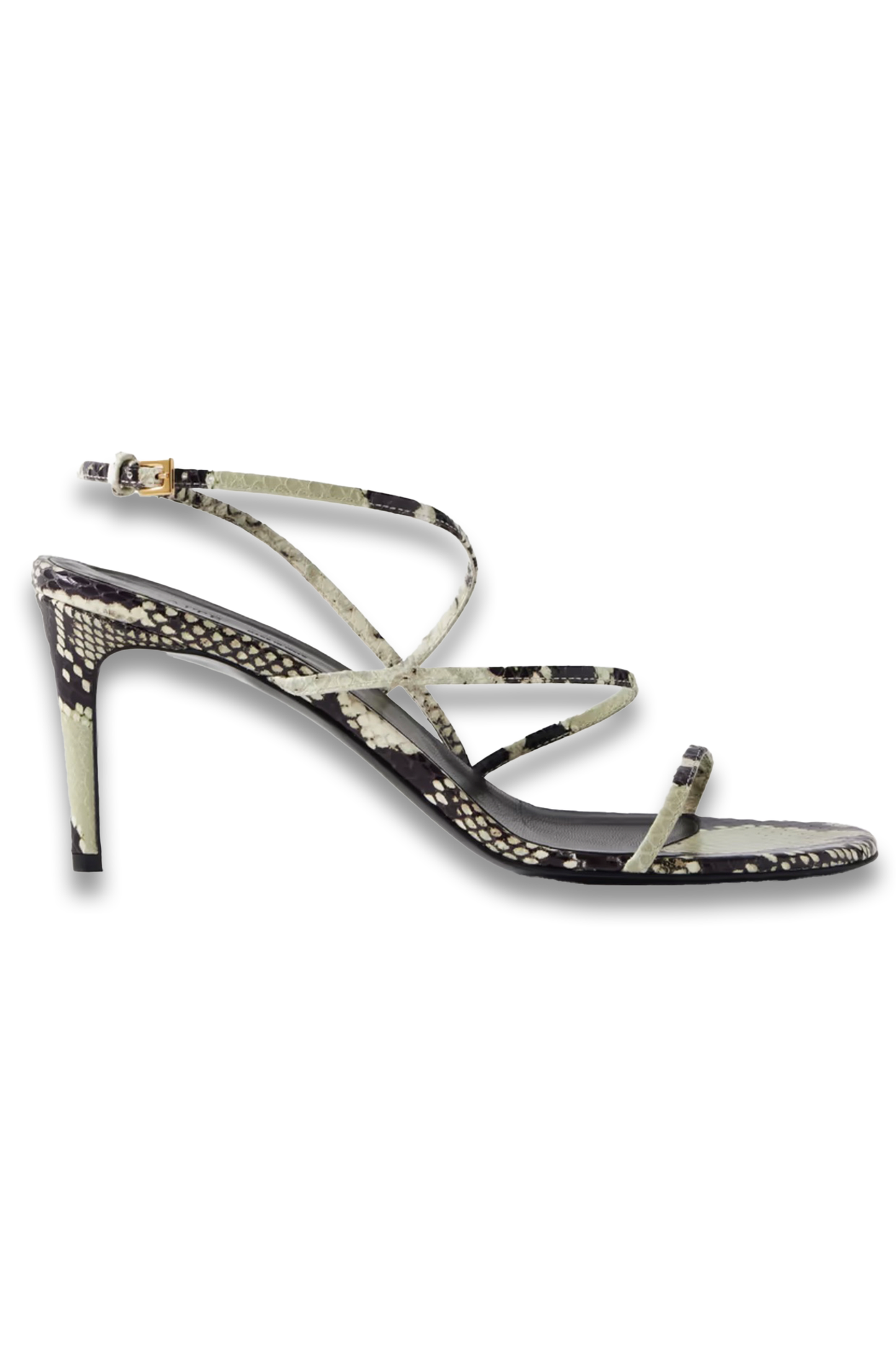 Loop Snake-Effect Leather Sandals