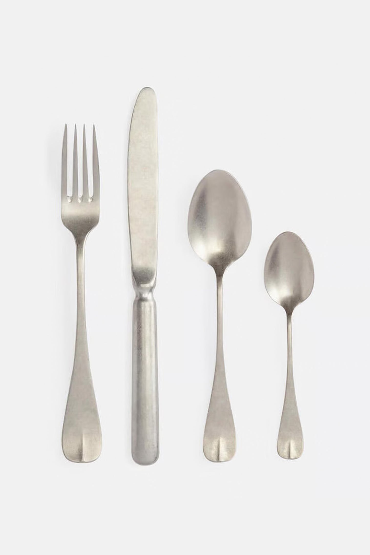 Stonewashed Cutlery, Set of 24, Silver