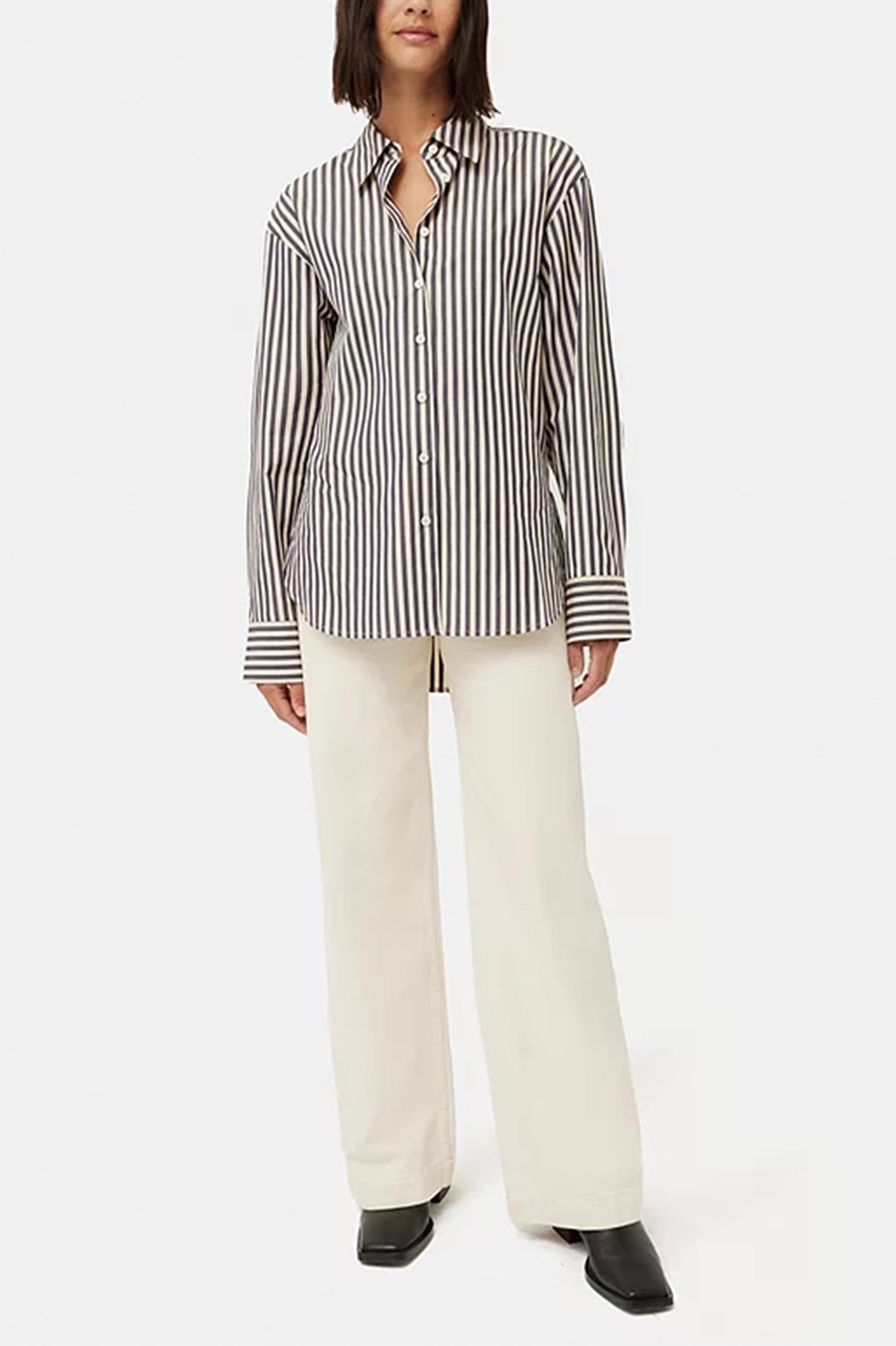 Poplin Stripe Cotton Shirt