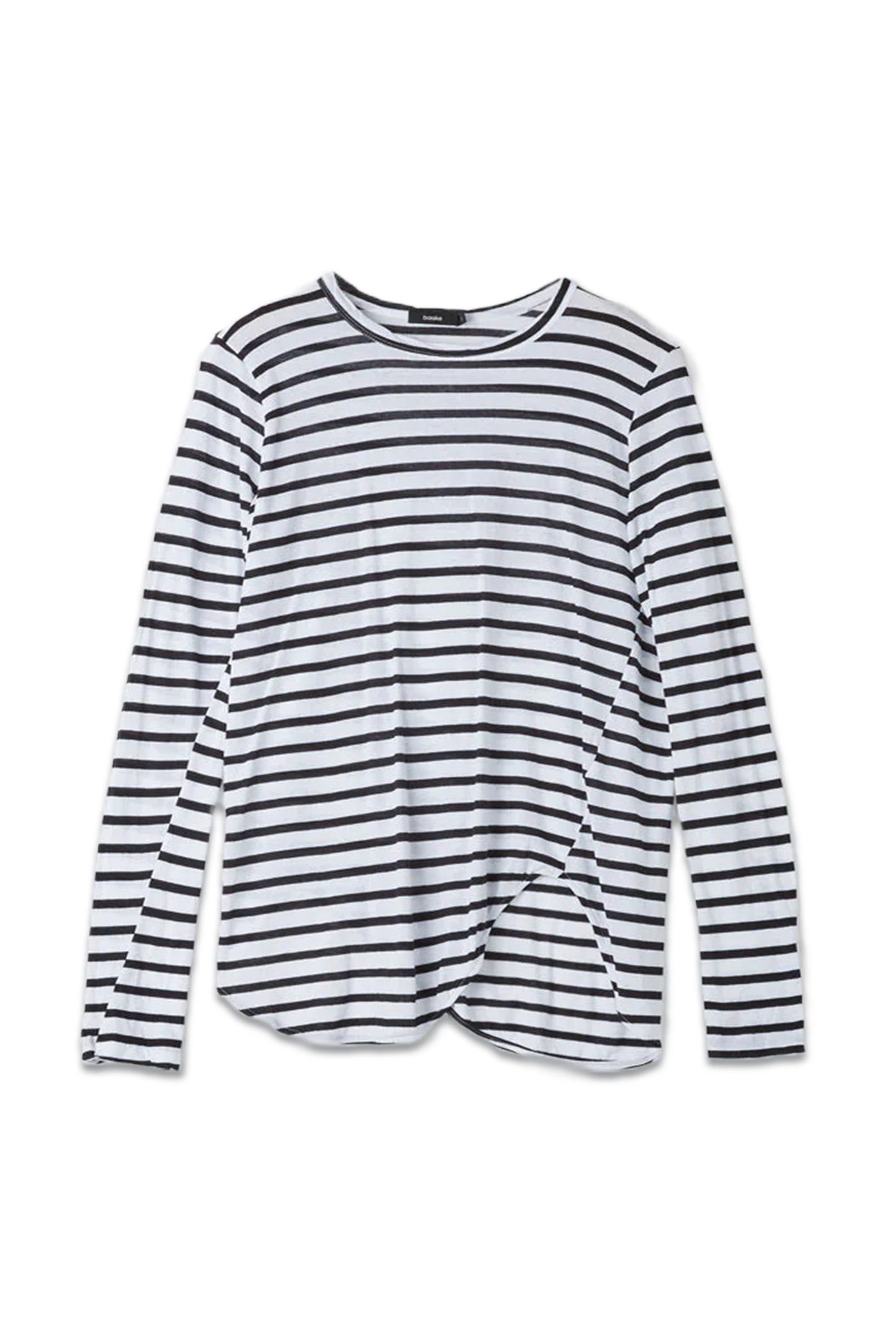 Stripe Scoop Hem Long Sleeve T-Shirt