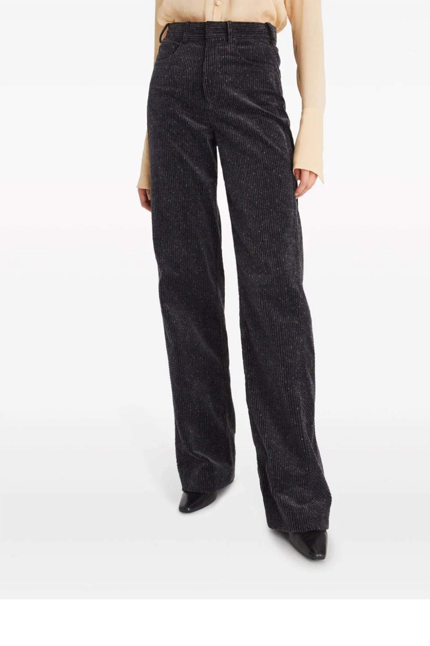 High-waist Corduroy Wide-leg Trousers