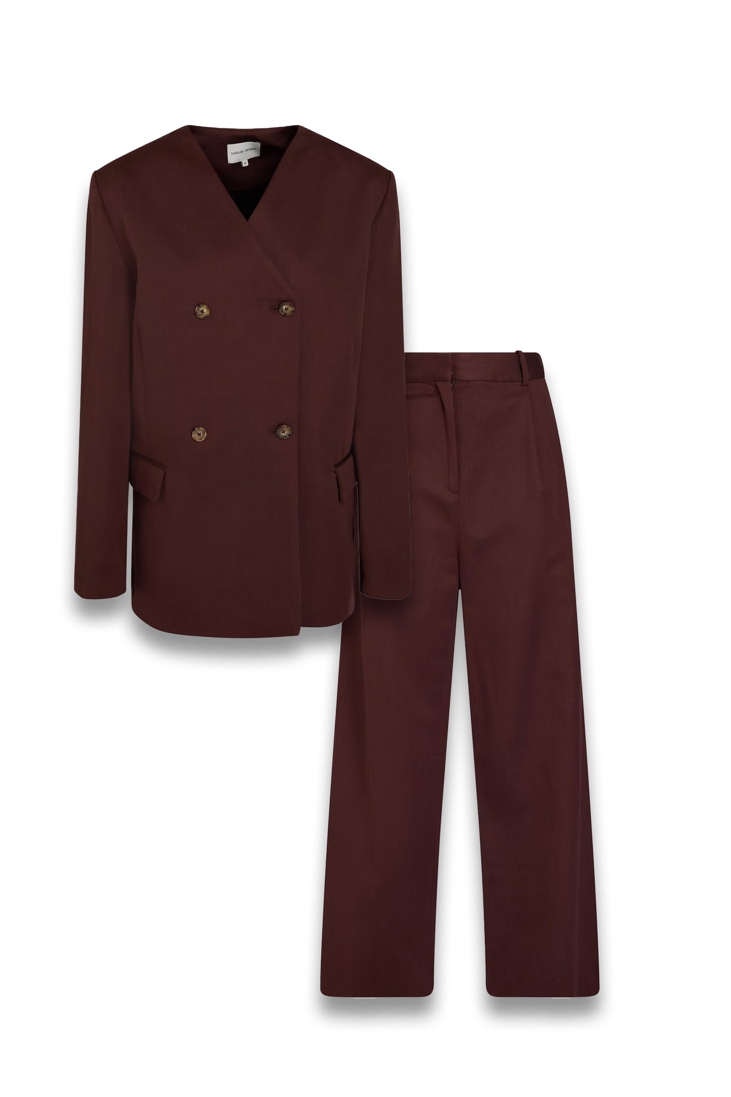 Idai cotton and linen-blend twill suit