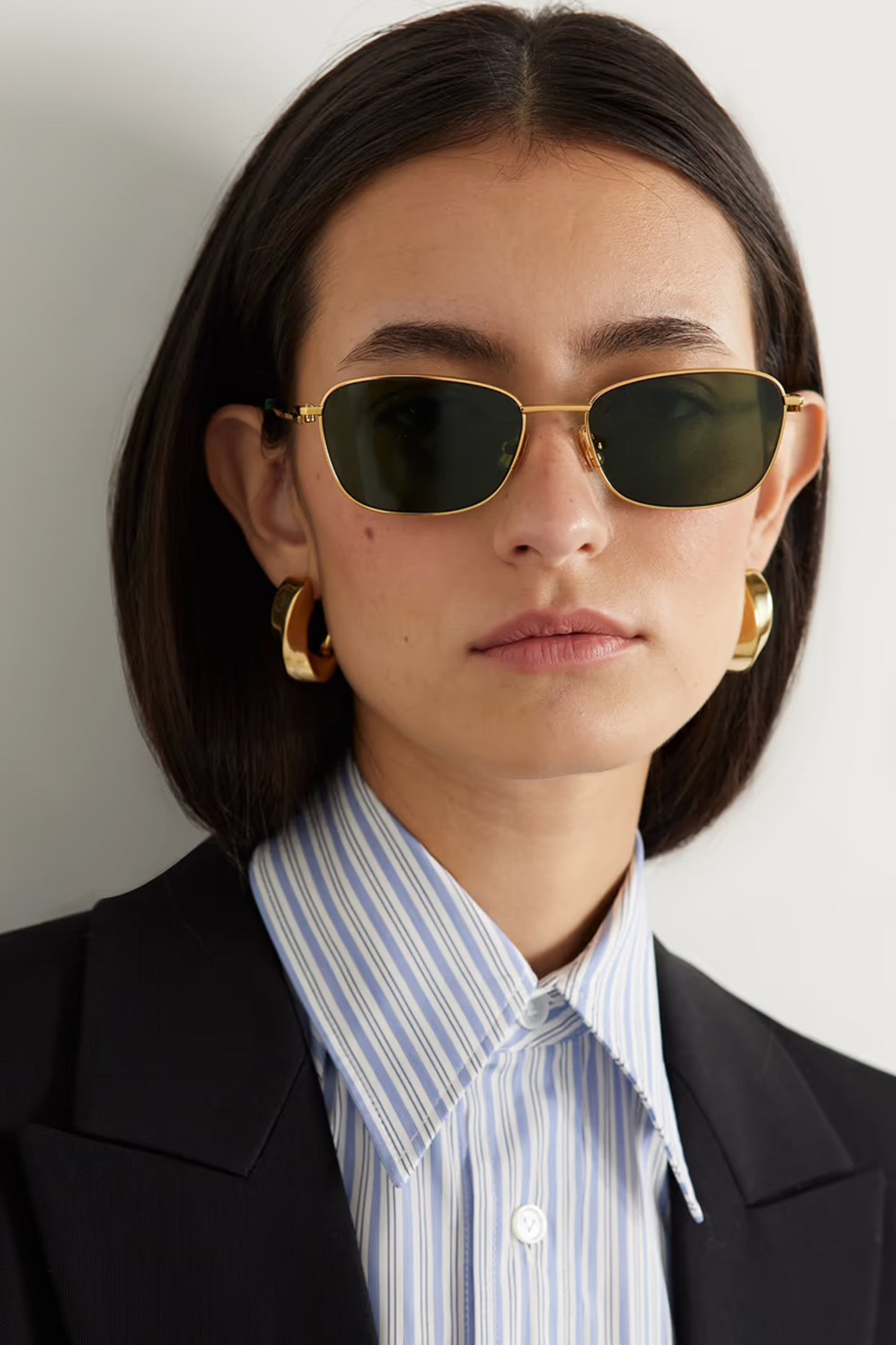 Square-frame gold-tone sunglasses