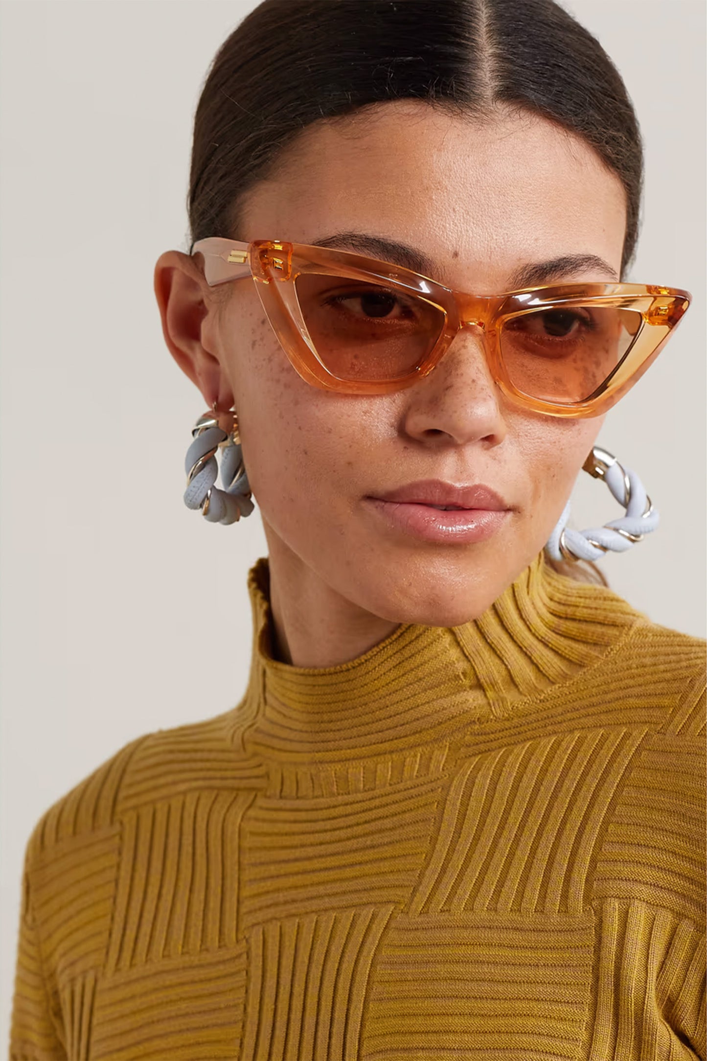 Edgy cat-eye recycled-acetate sunglasses