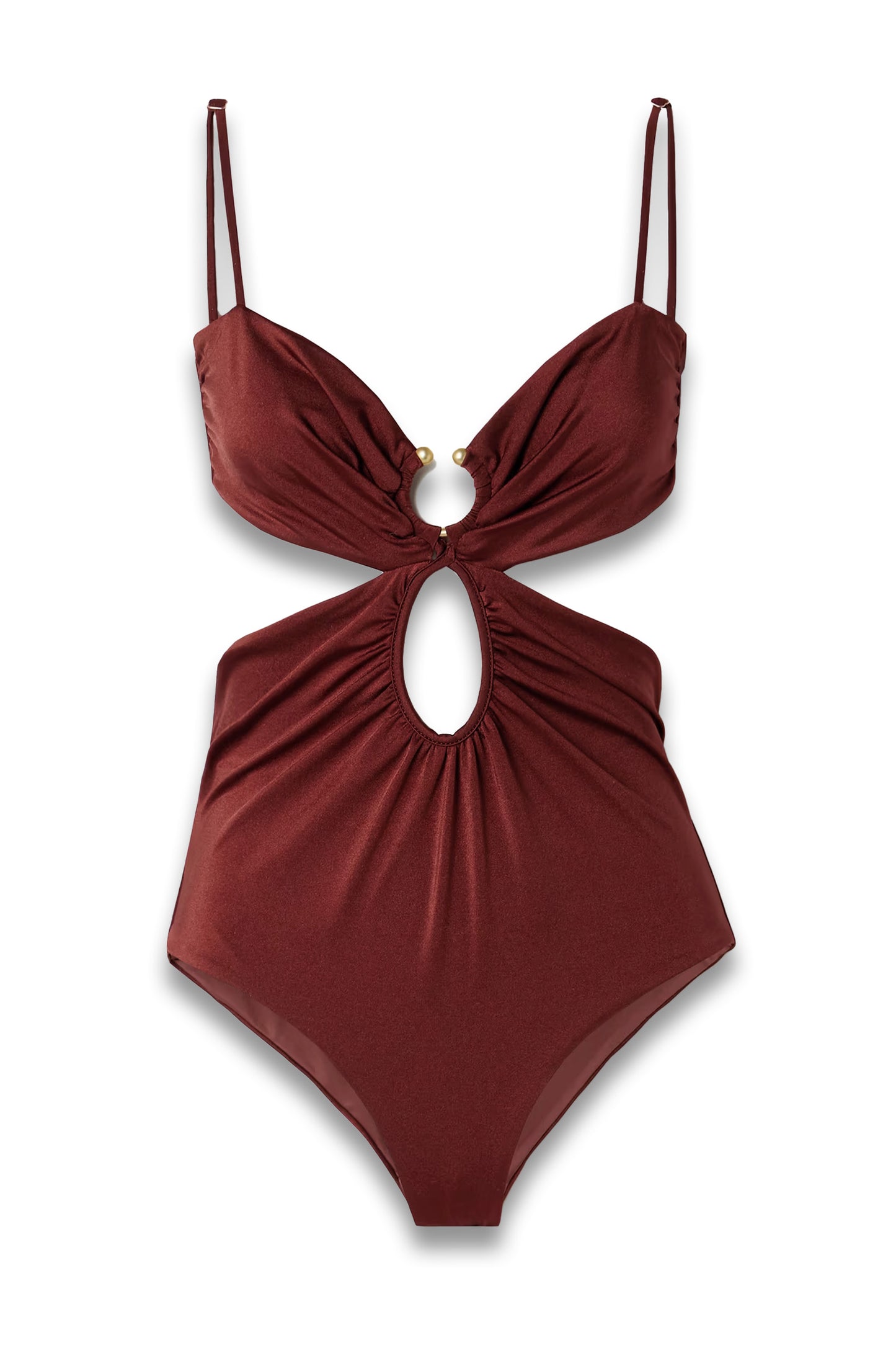 Sunny Days embellished cutout swimsuit