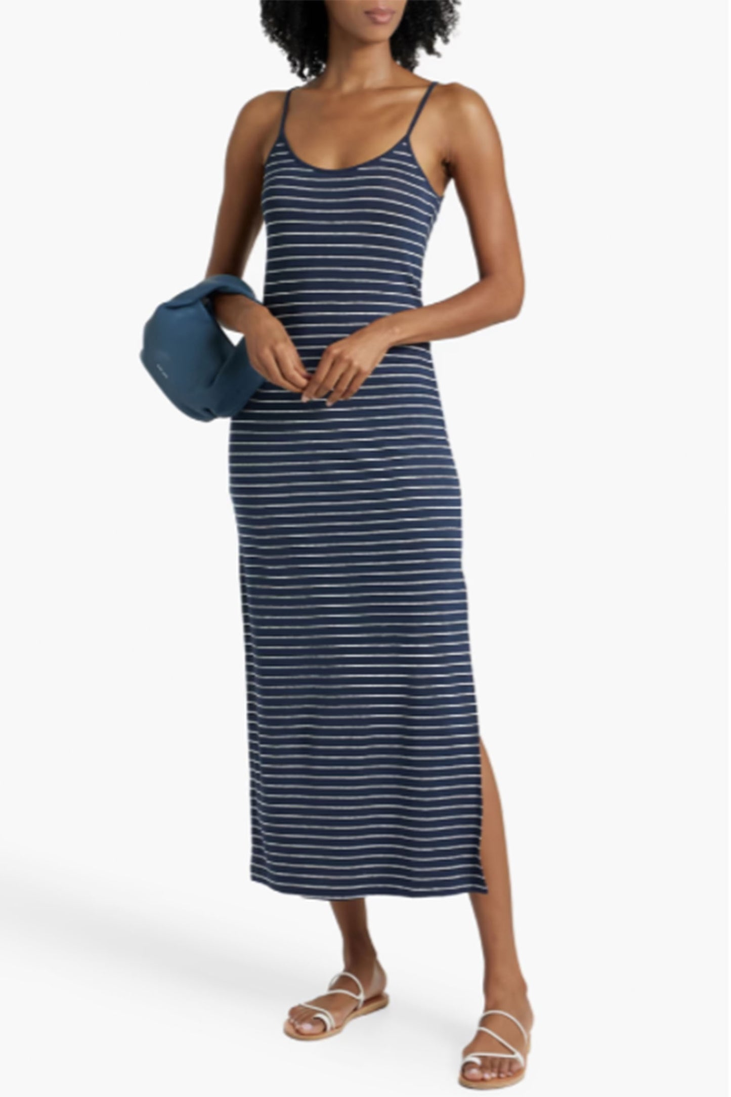 Striped Linen-blend Jersey Maxi Dress