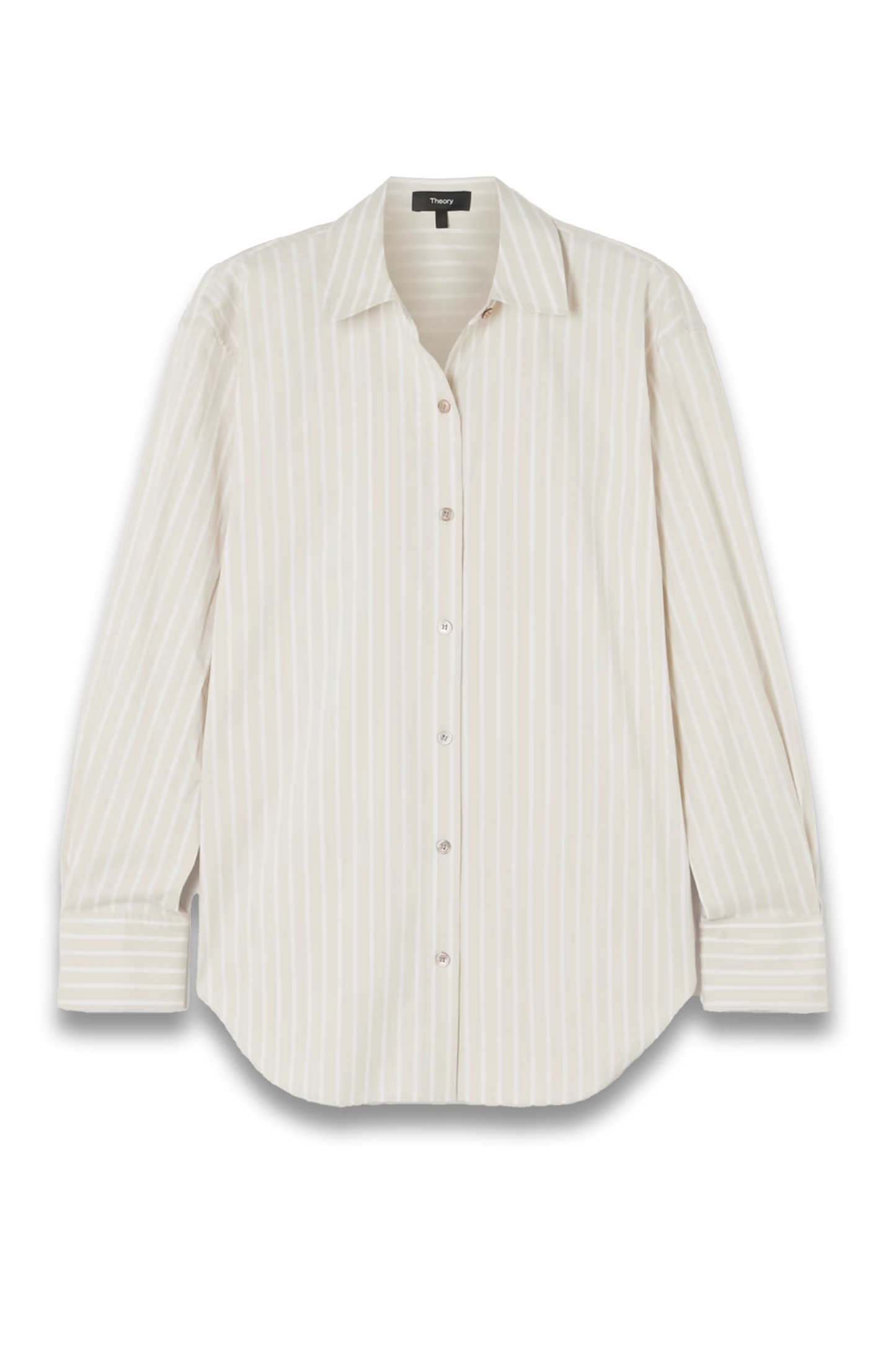 Striped cotton-blend poplin shirt