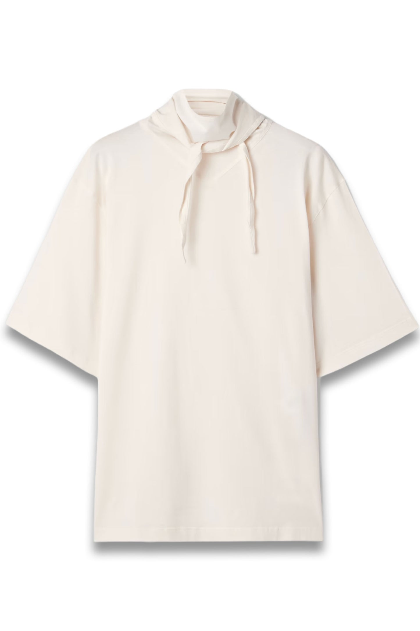 Tie-detailed cotton-jersey T-shirt