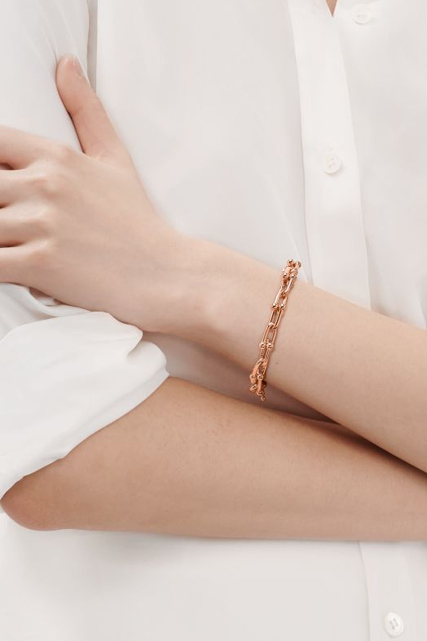 Medium Link Bracelet in Rose Gold