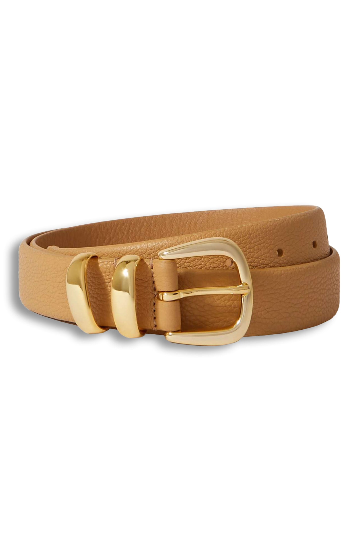 Textured-leather waist belt