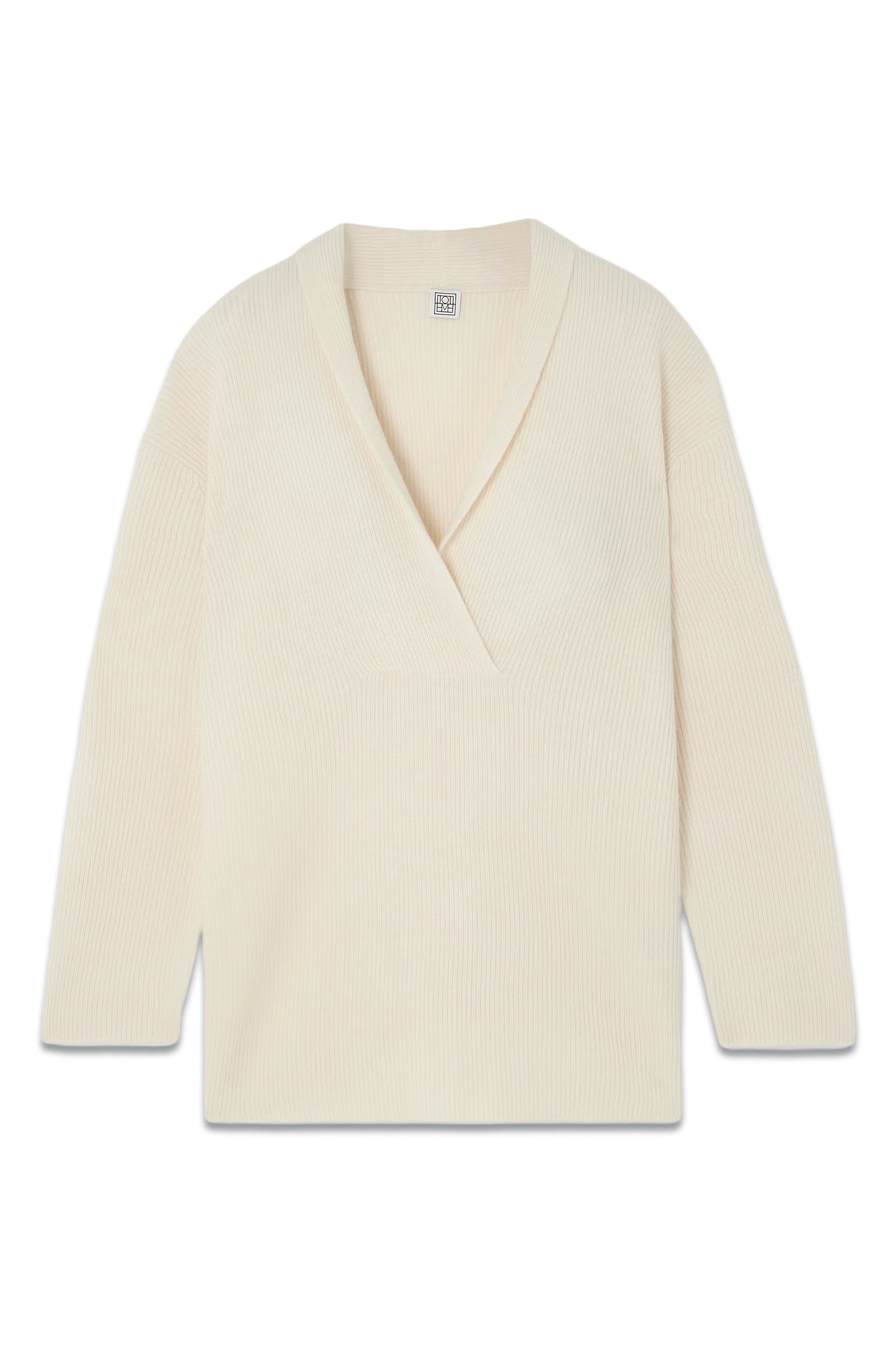 Cream Ribbed Wool And Cashmere-blend Sweater