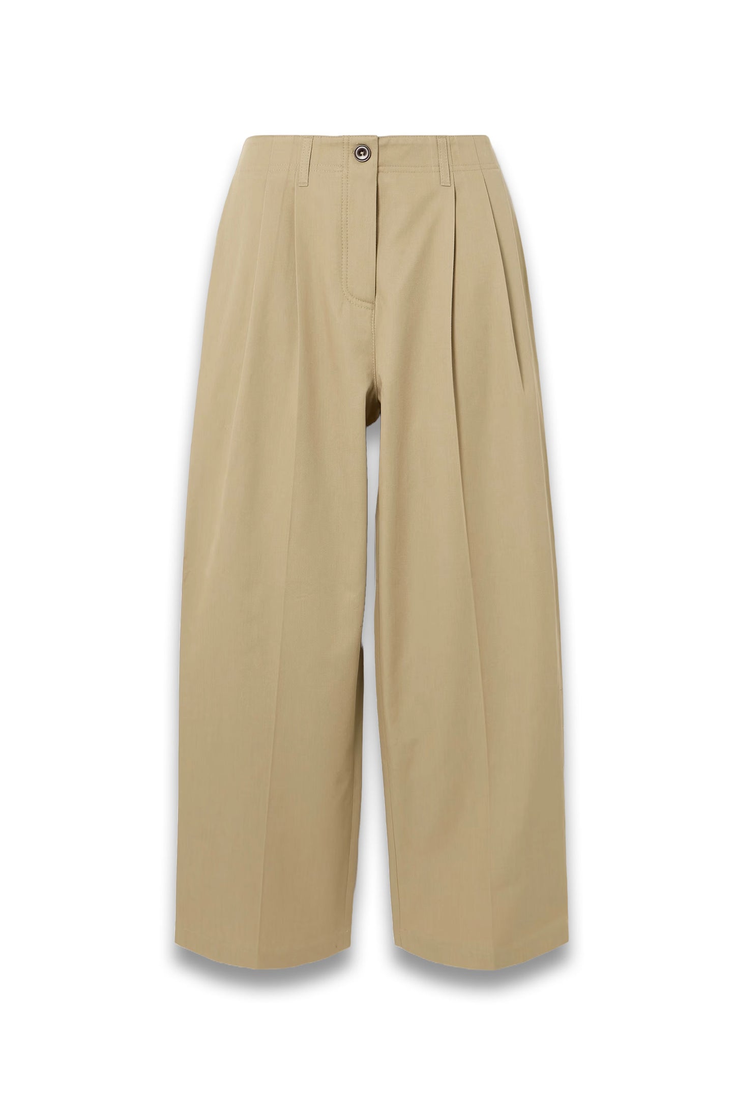 Organic Cotton-Twill Wide-Leg Pants