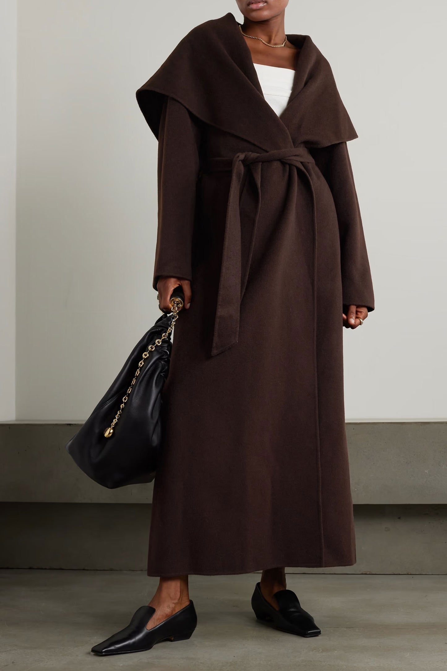Zinnia Belted Wool-blend Felt Coat