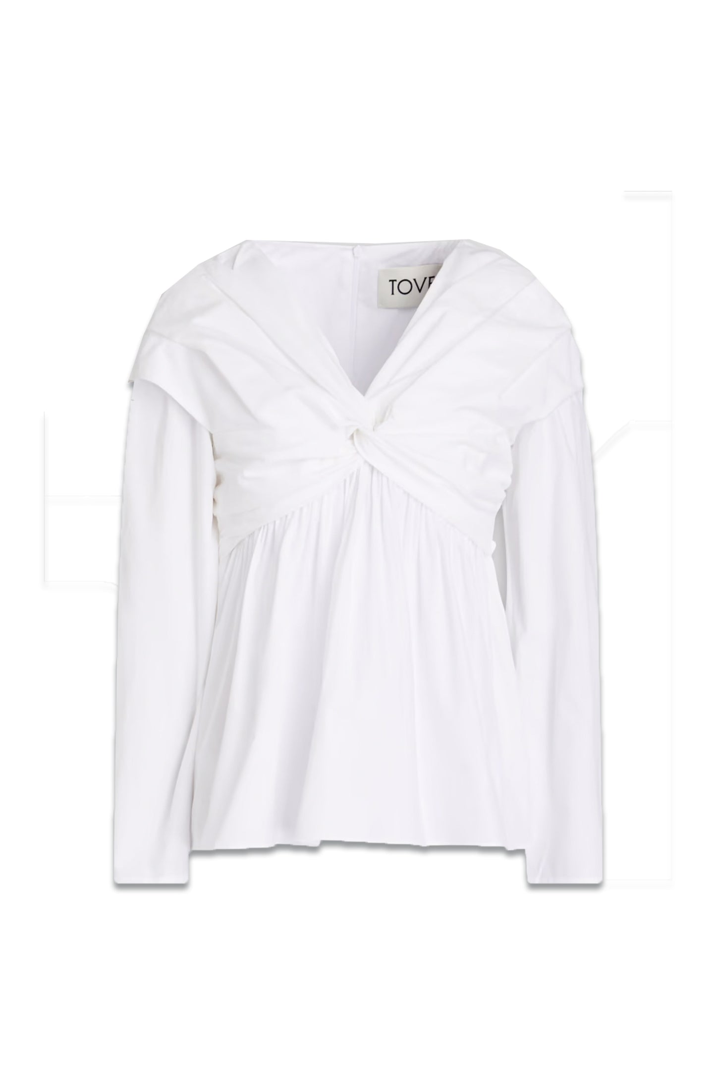 Elena Twist-front Cotton-poplin Blouse