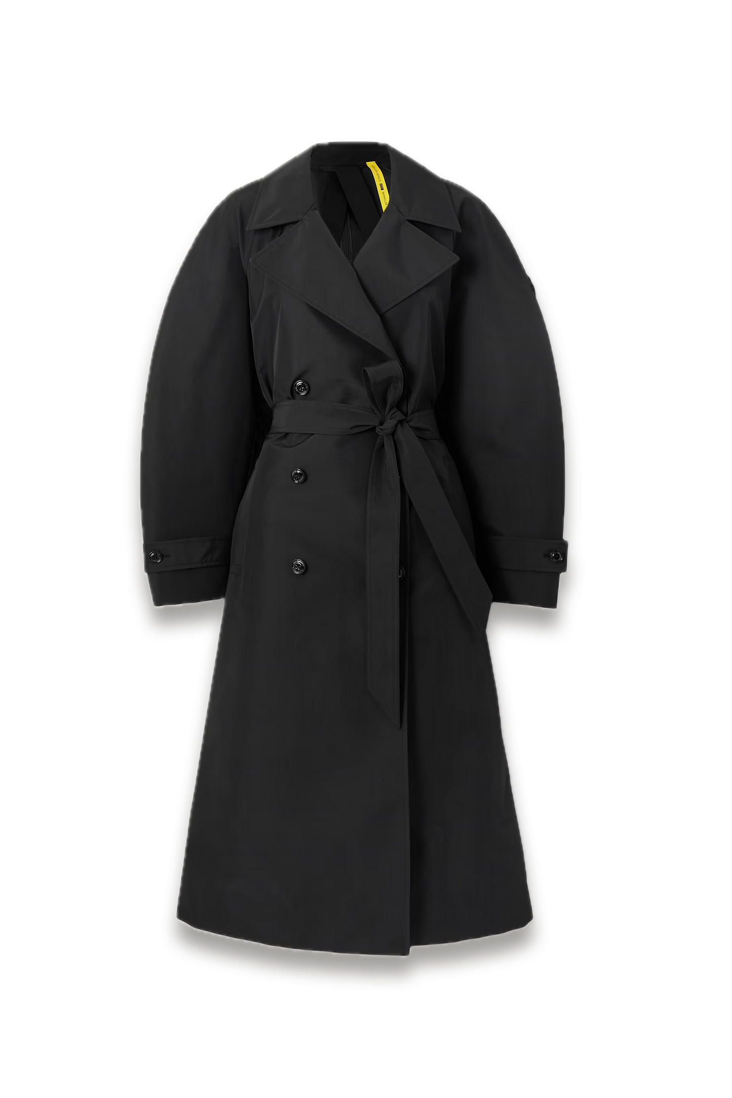 Zake Belted Double-Breasted Shell Trench Coat