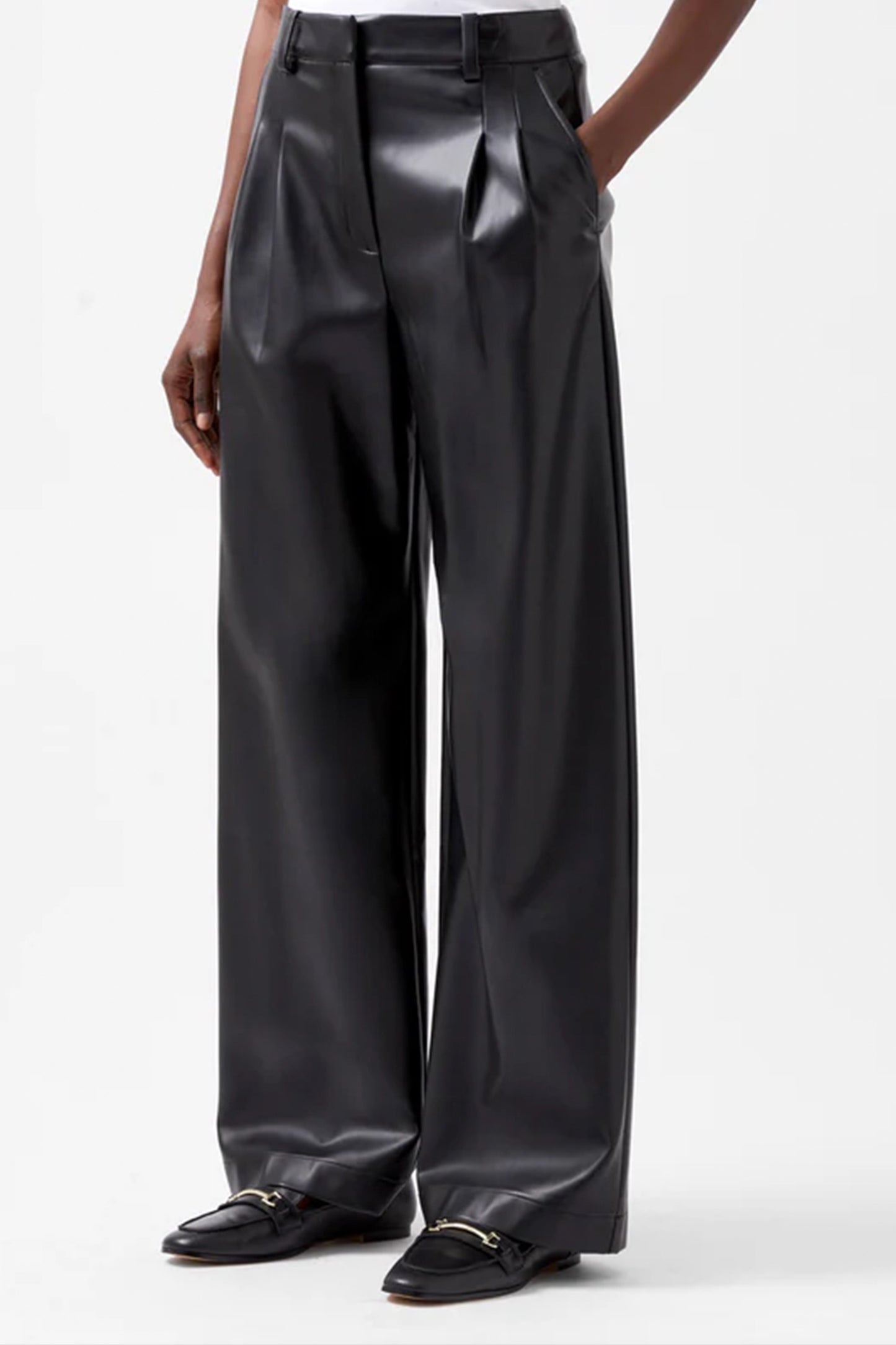 Crolenda PU Wide Leg Trousers