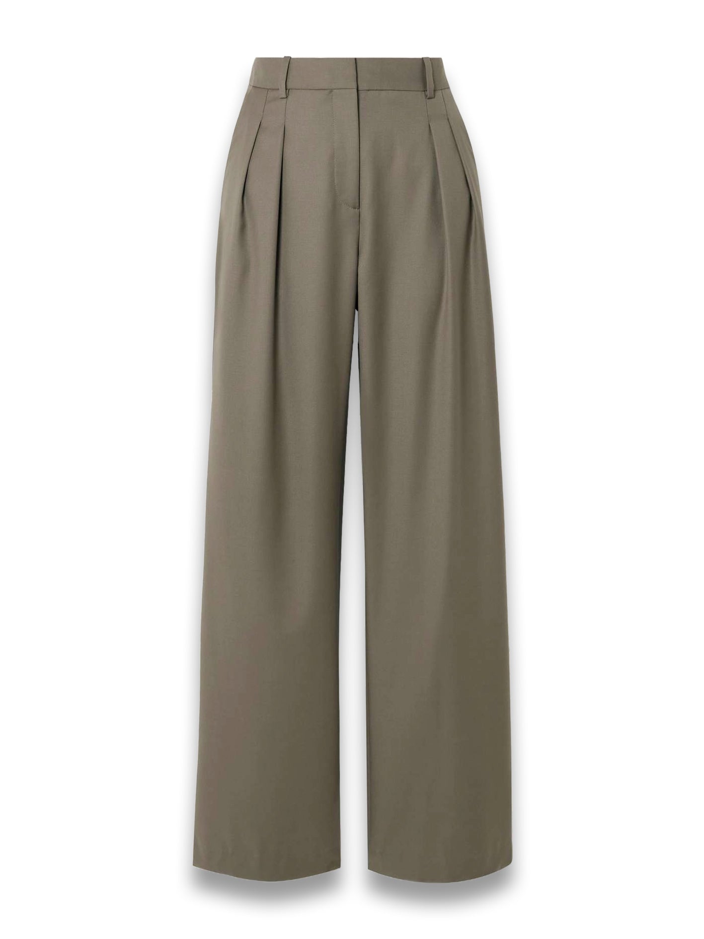 Sbiru Pleated Wool Wide-Leg Pants
