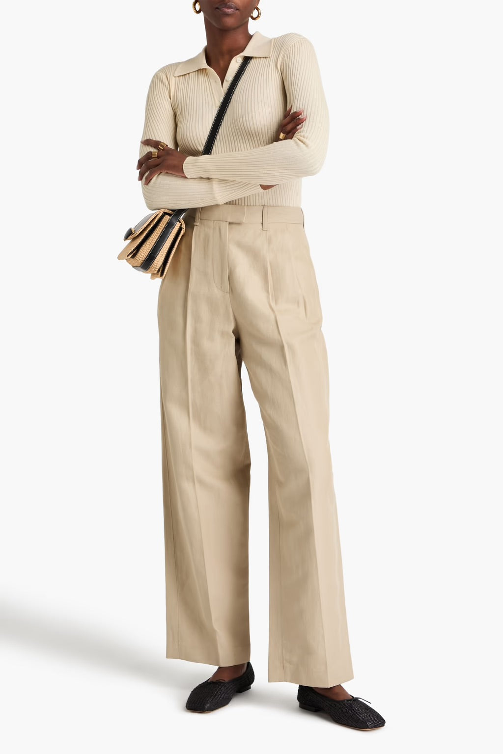 Newman Cotton and Linen-Blend Twill Wide-Leg Pants