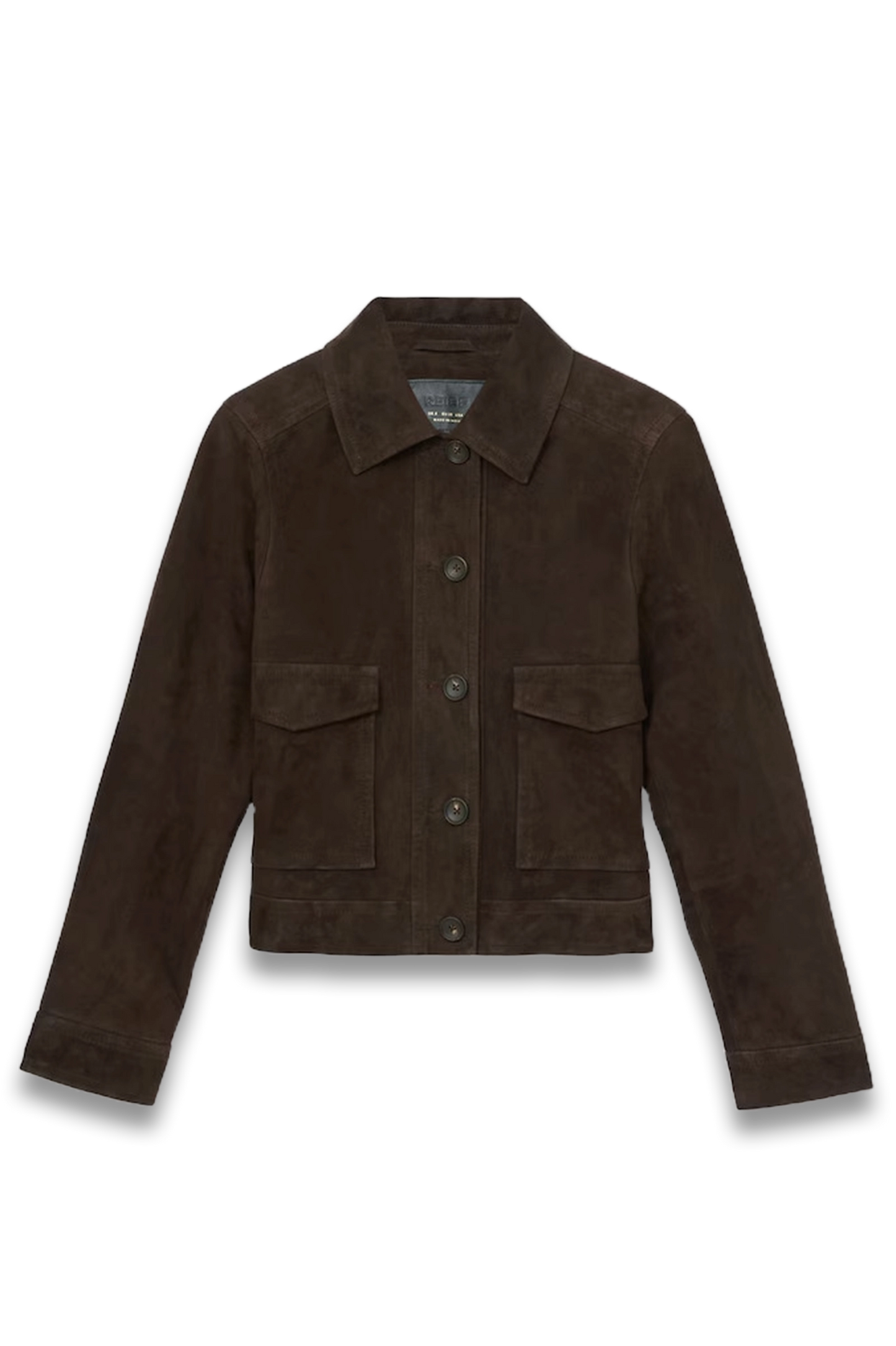 Hanson Suede Trucker Jacket in Chocolate Brown