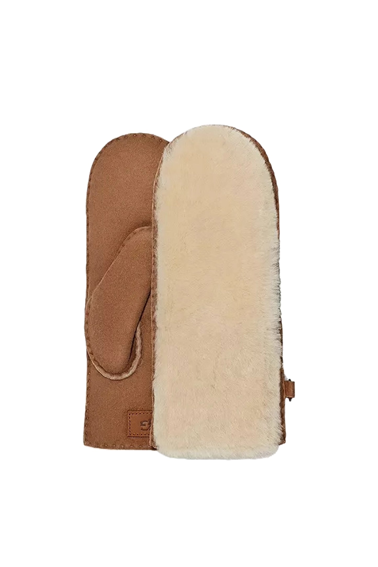 UGG Exposed Sheepskin Mittens, Chestnut