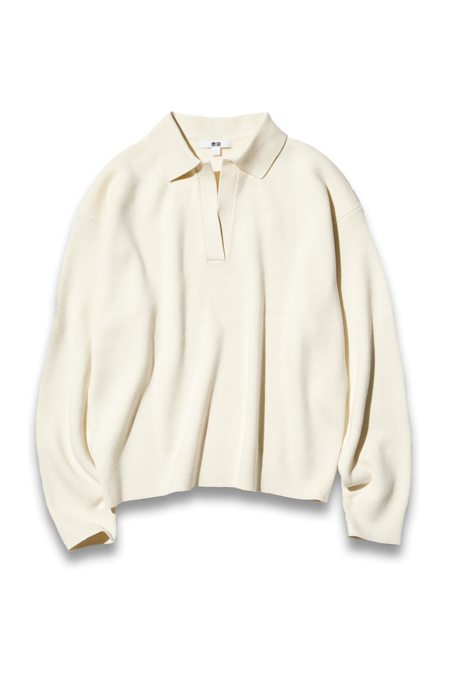 Smooth Cotton Relaxed Polo Jumper