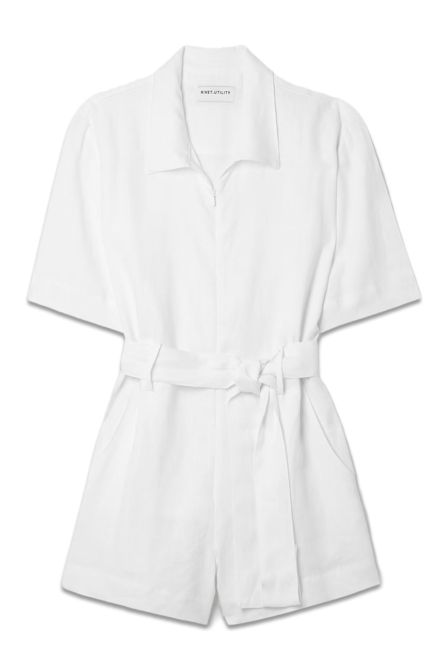 + NET SUSTAIN Influencer Belted Linen Playsuit