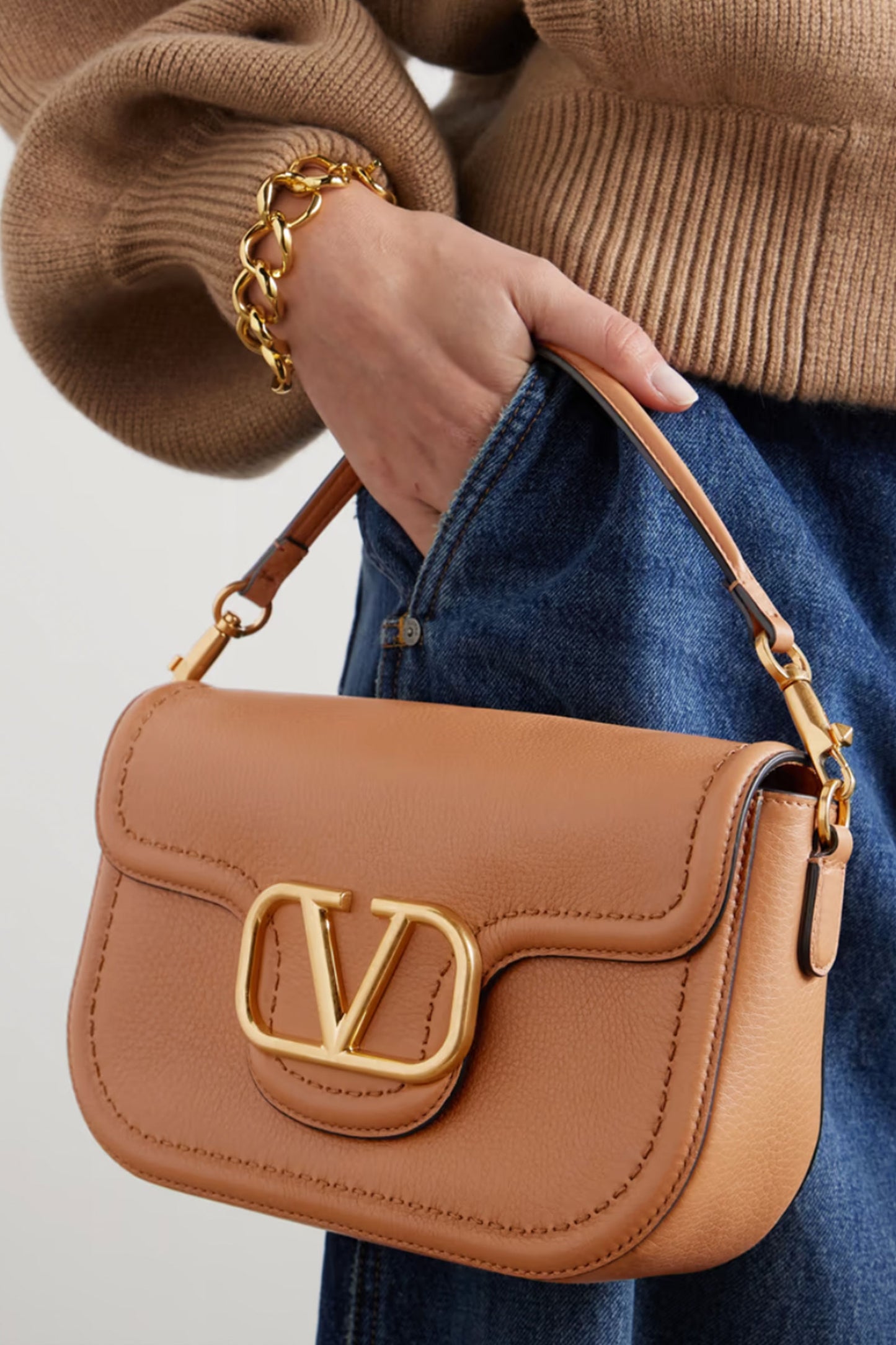 Locò Textured-Leather Shoulder Bag