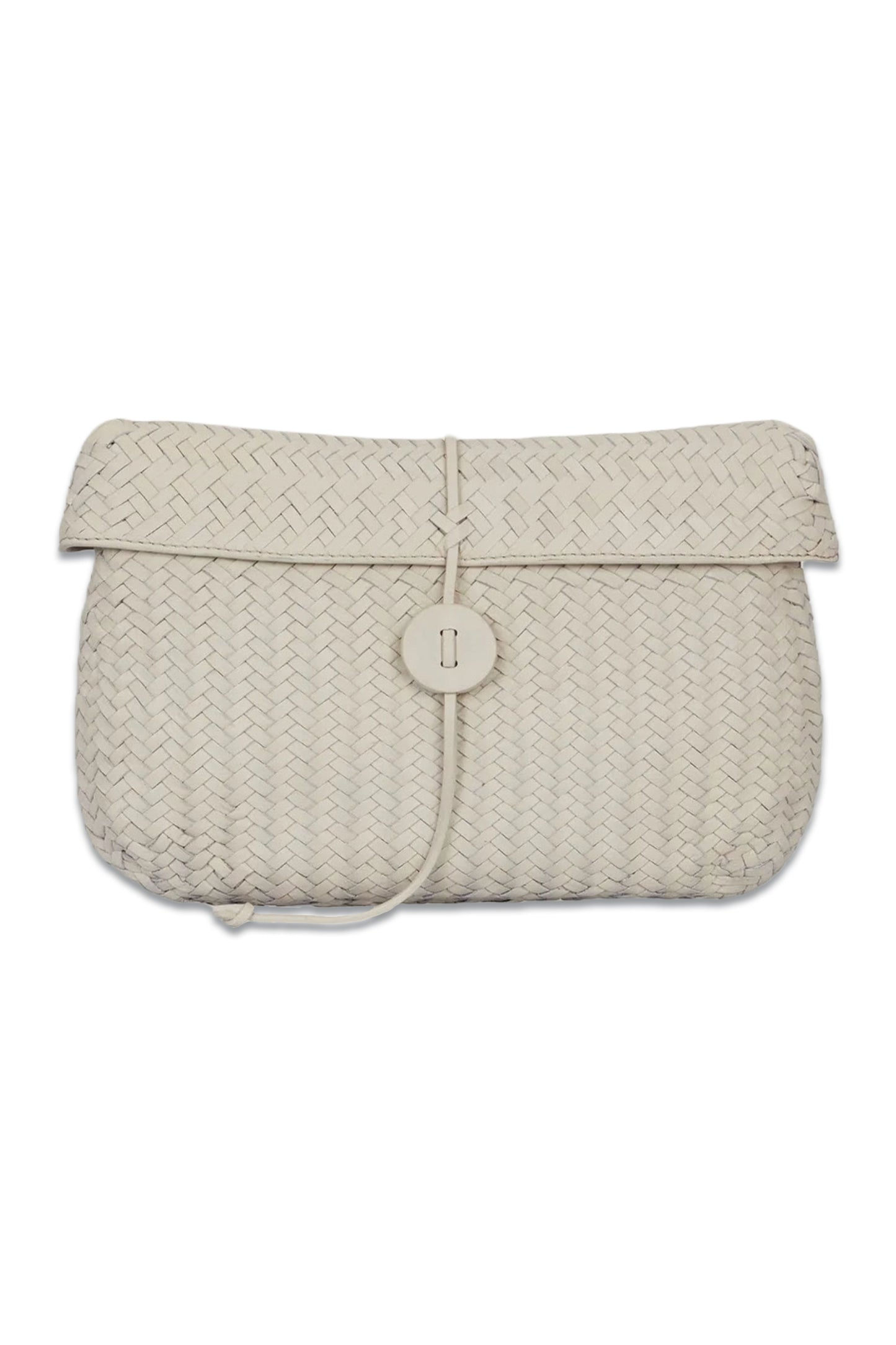 Tidal Foam Handwoven Leather Clutch Bag