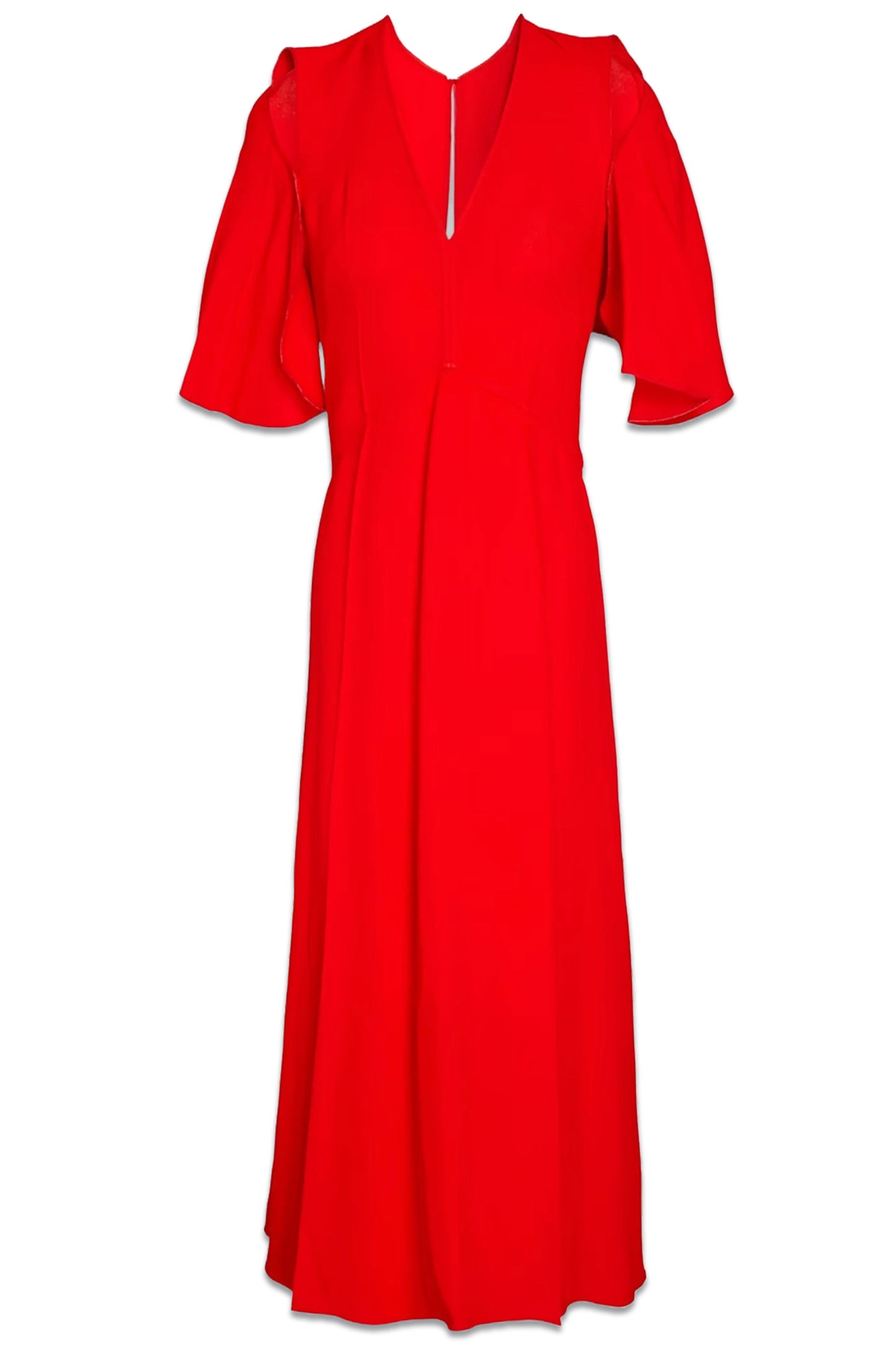 Cold-shoulder Cutout Crepe Midi Dress
