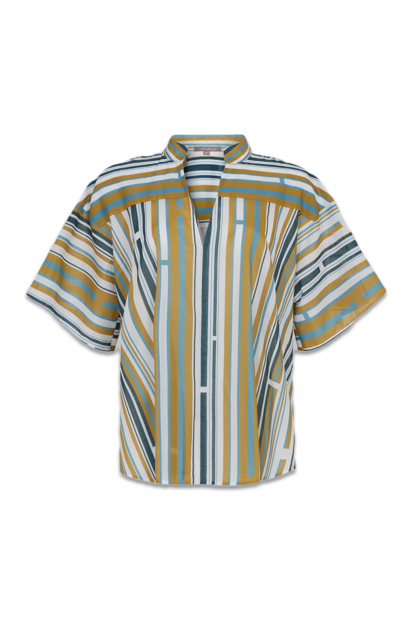 Printed Cotton Voile Kimono Sleeve Blouse