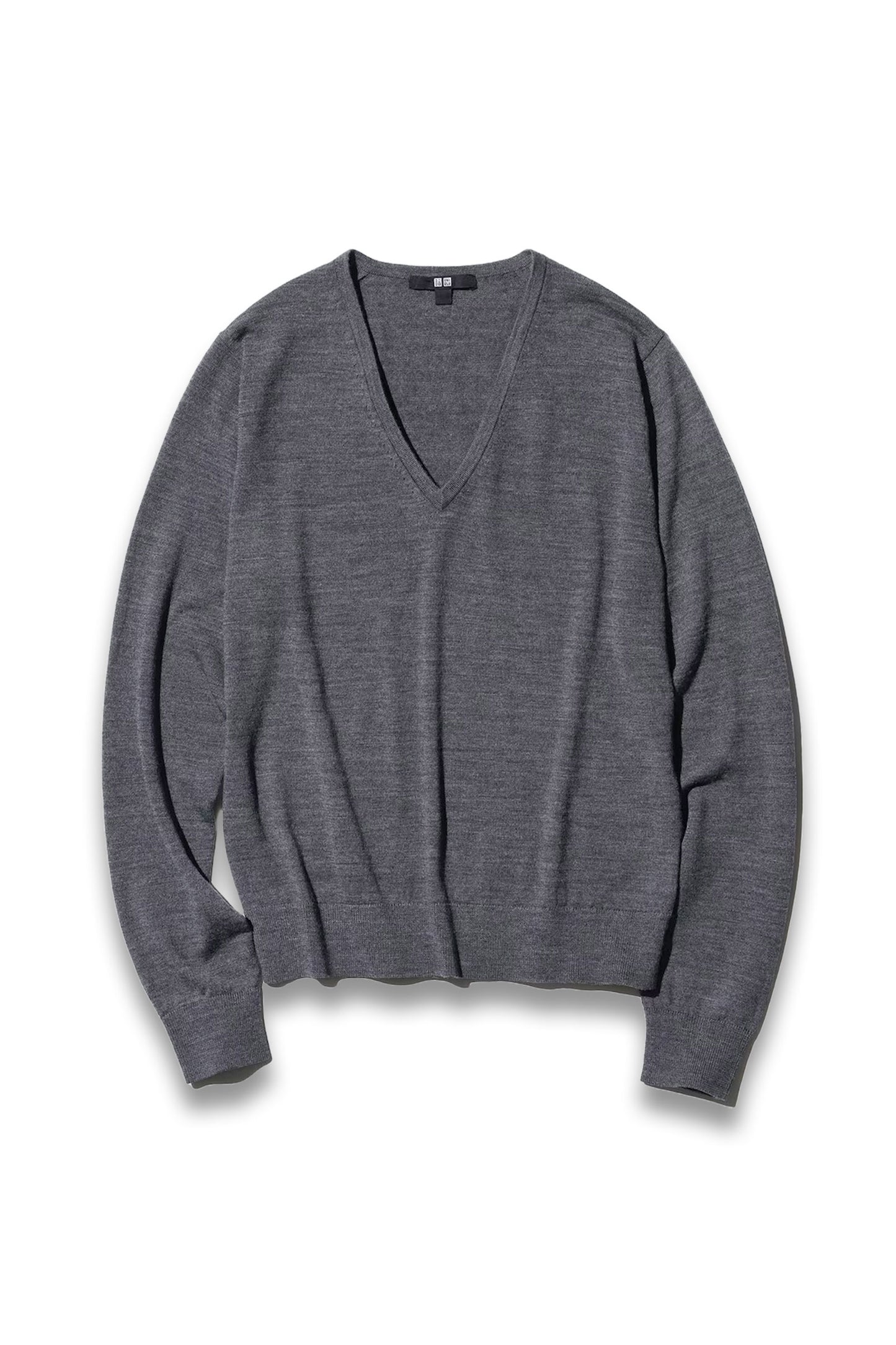 100% Merino V Neck Jumper in Grey