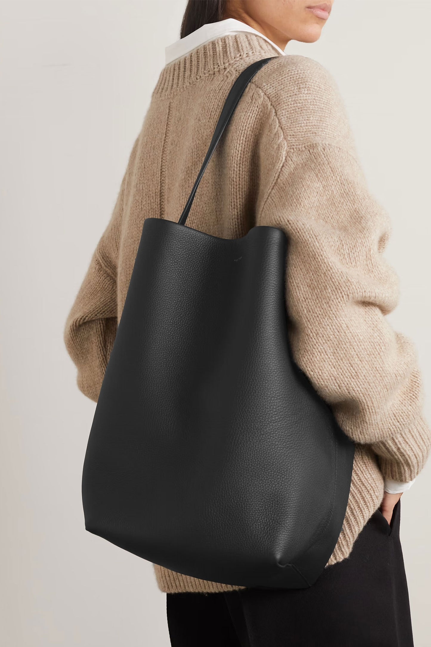 N/S Park Textured-leather Tote
