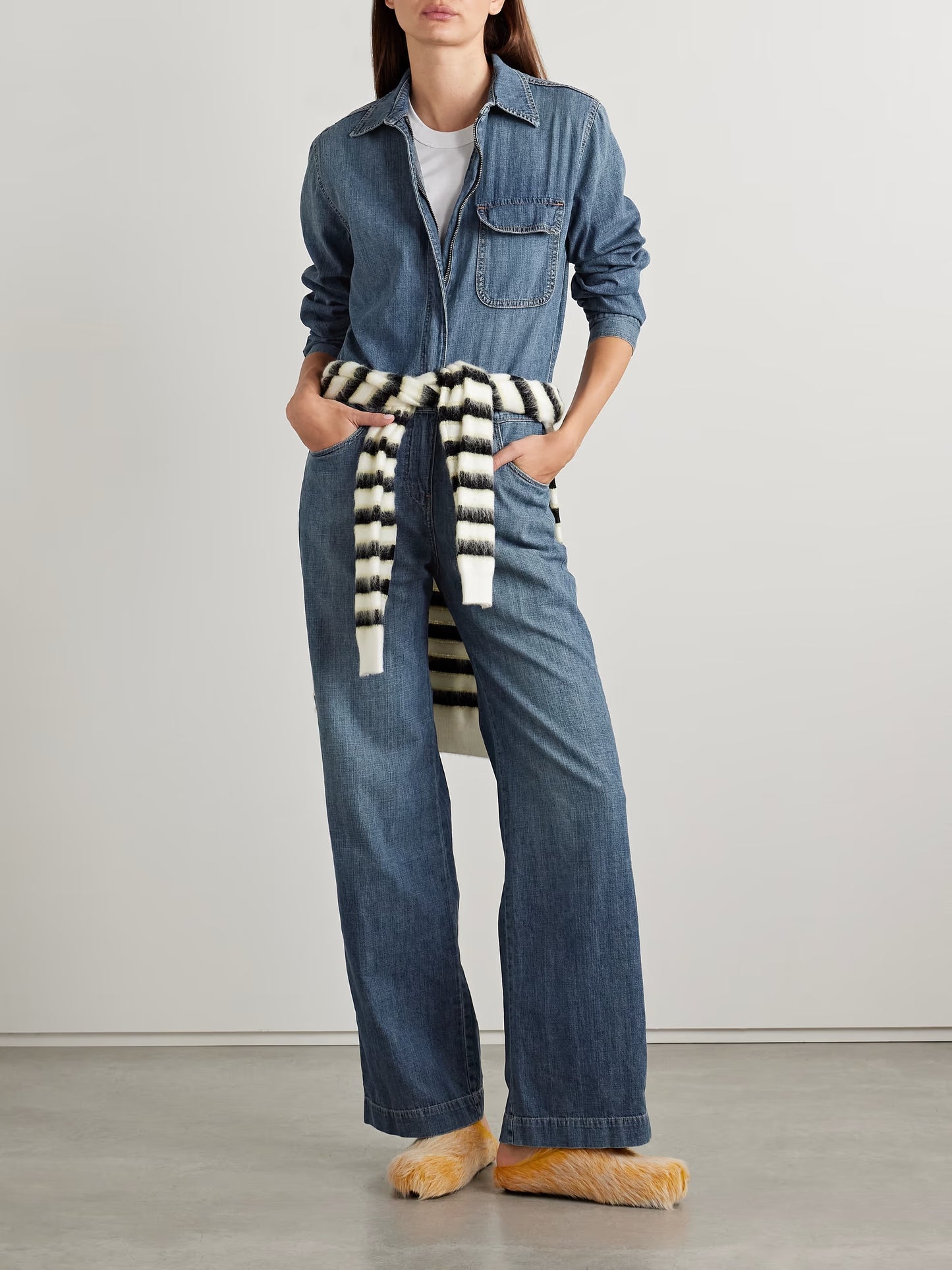 Boyfriend denim jumpsuit