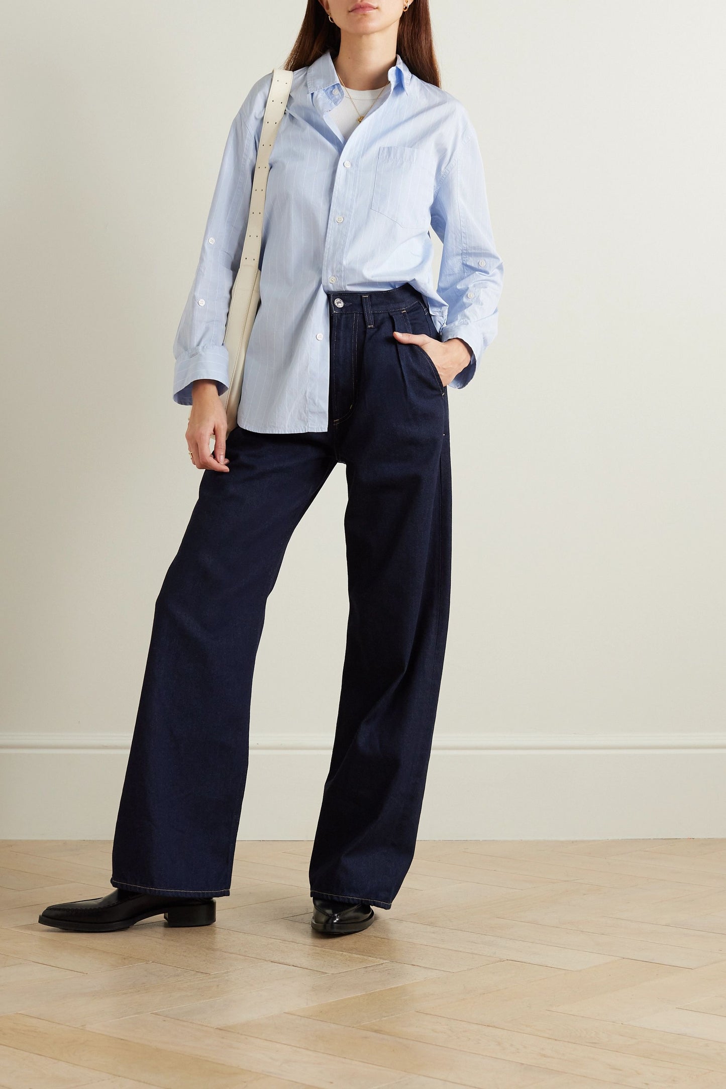 Maritzy Pleated Wide-leg Organic Jeans