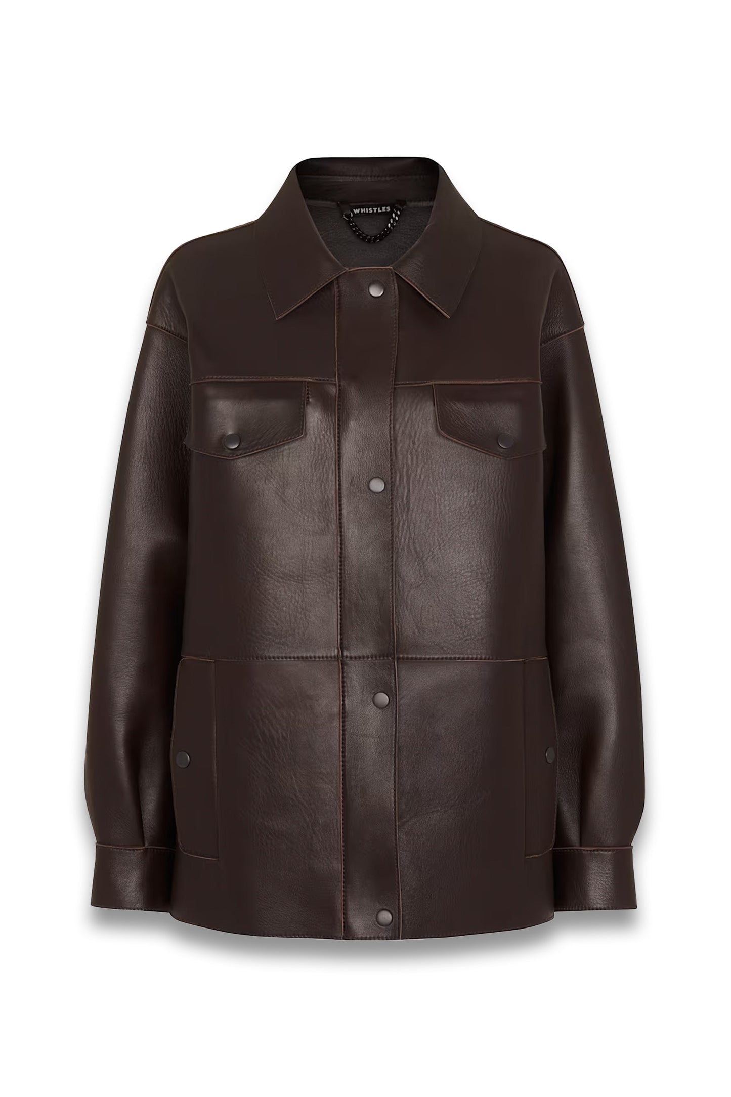 Clean Bonded Leather Jacket Brown