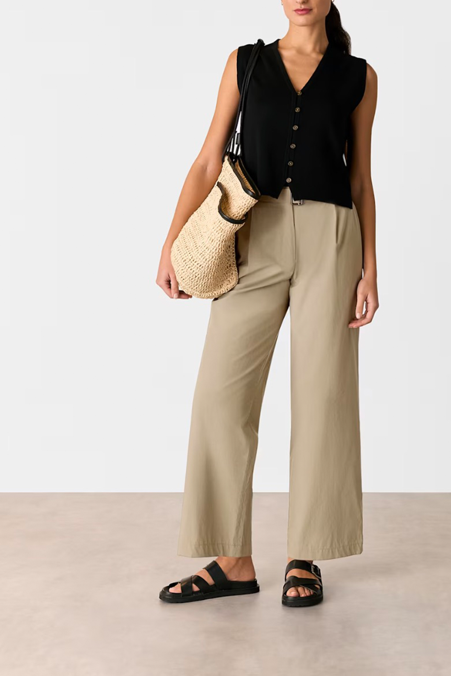 Khaki Kate Belt Detail Trouser