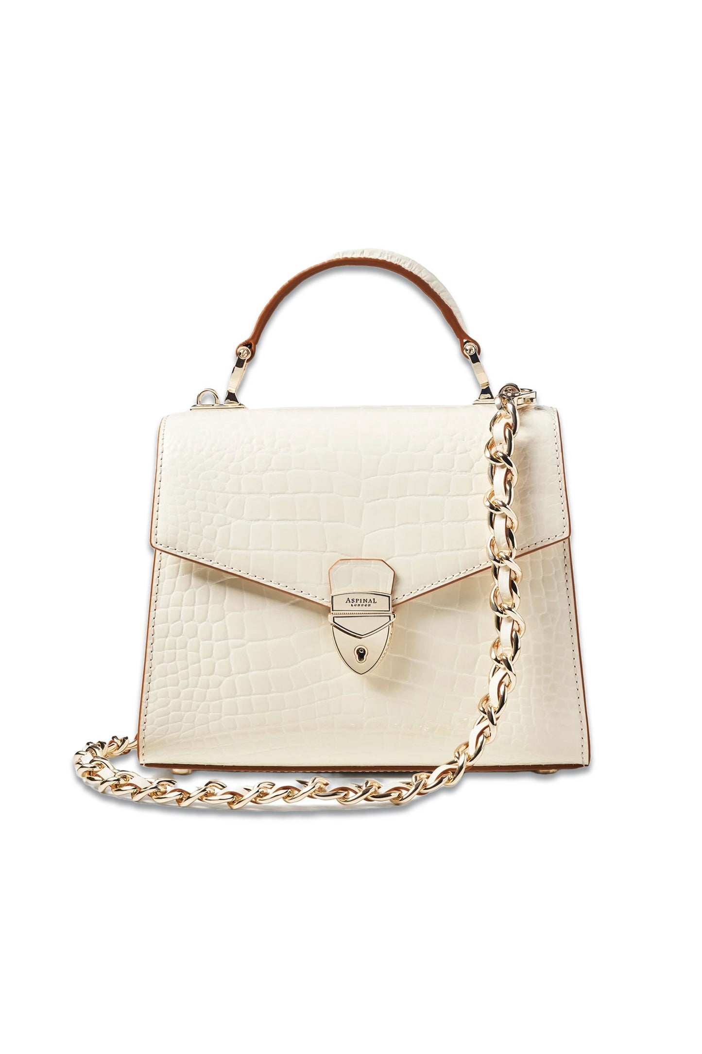 Midi Mayfair 2, Ivory Patent Croc