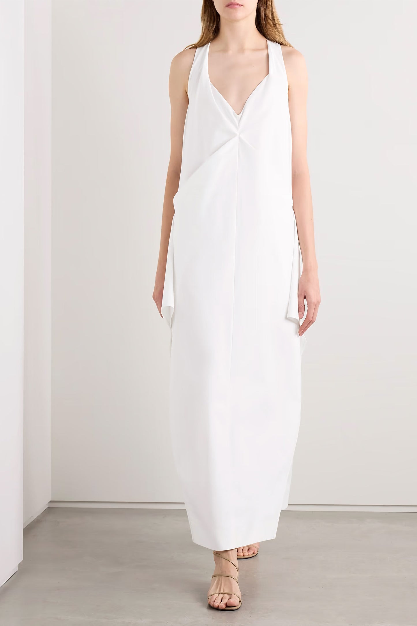 Kenith draped cotton-poplin gown