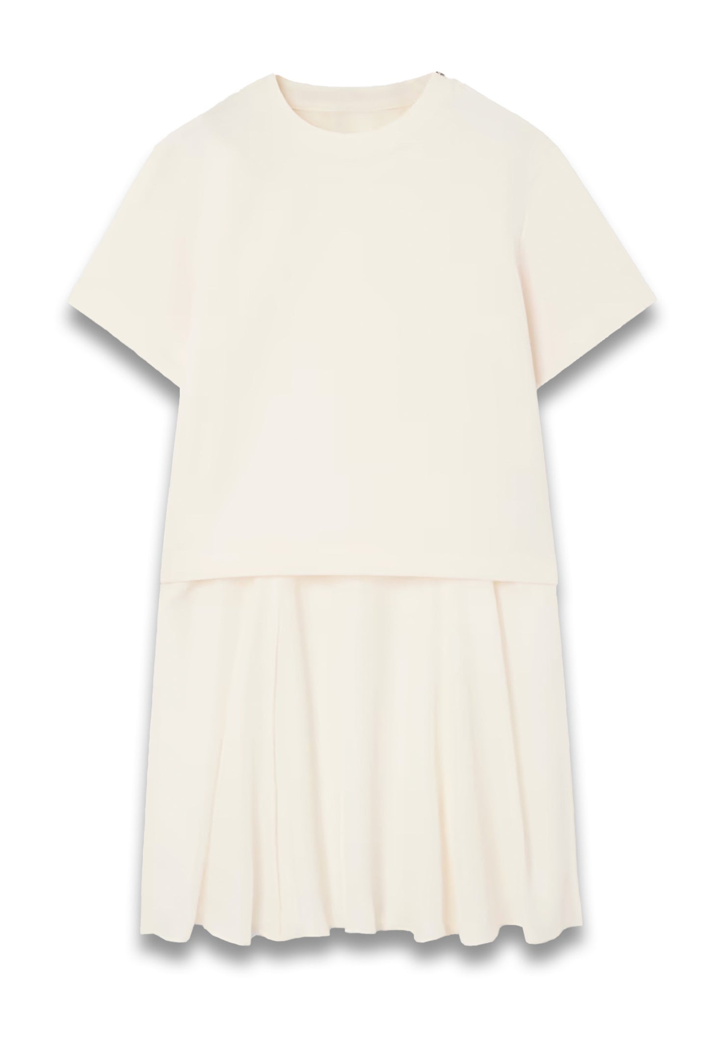 Layered canvas and chiffon T-shirt