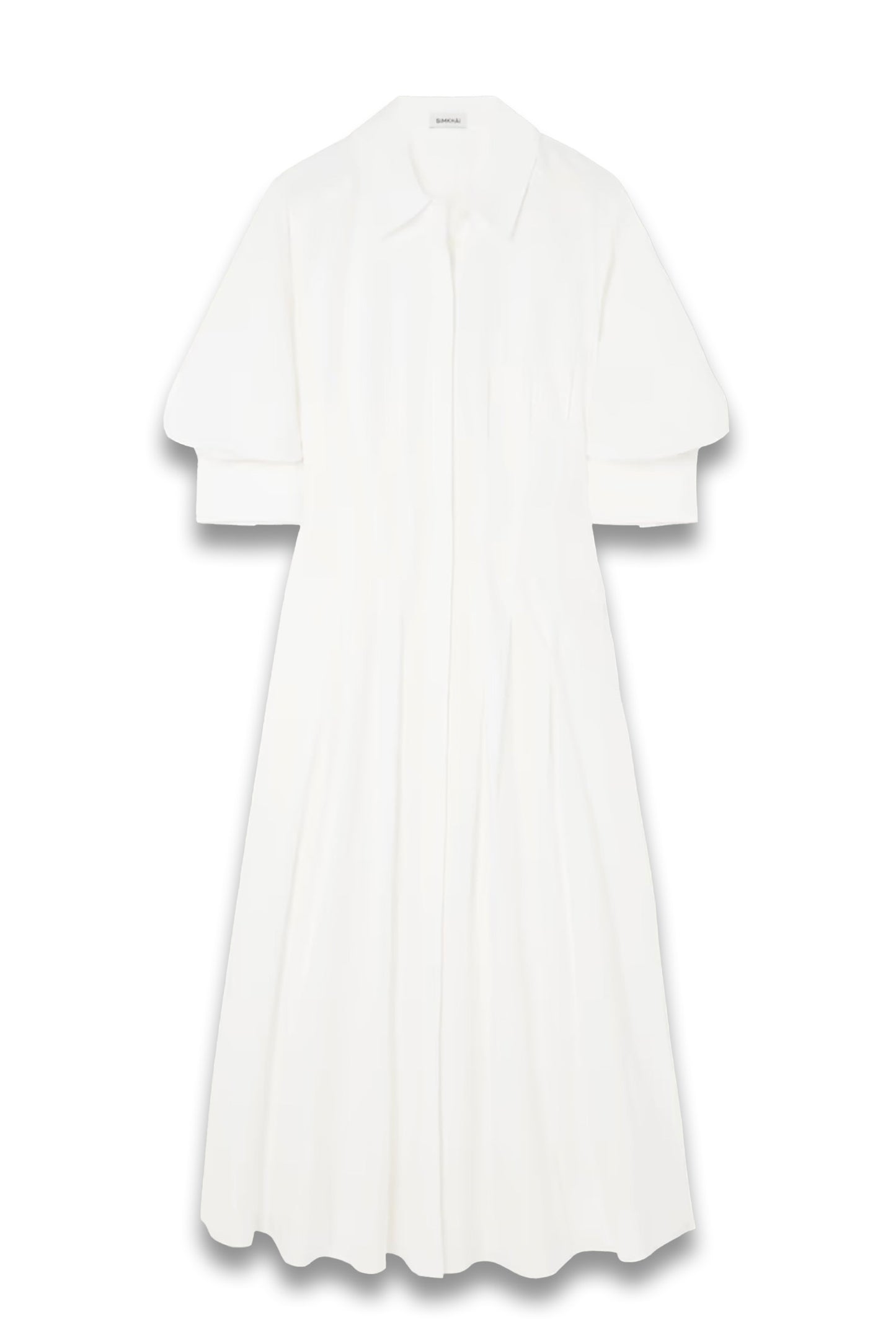 Jazz pleated cotton-blend poplin midi shirt dress