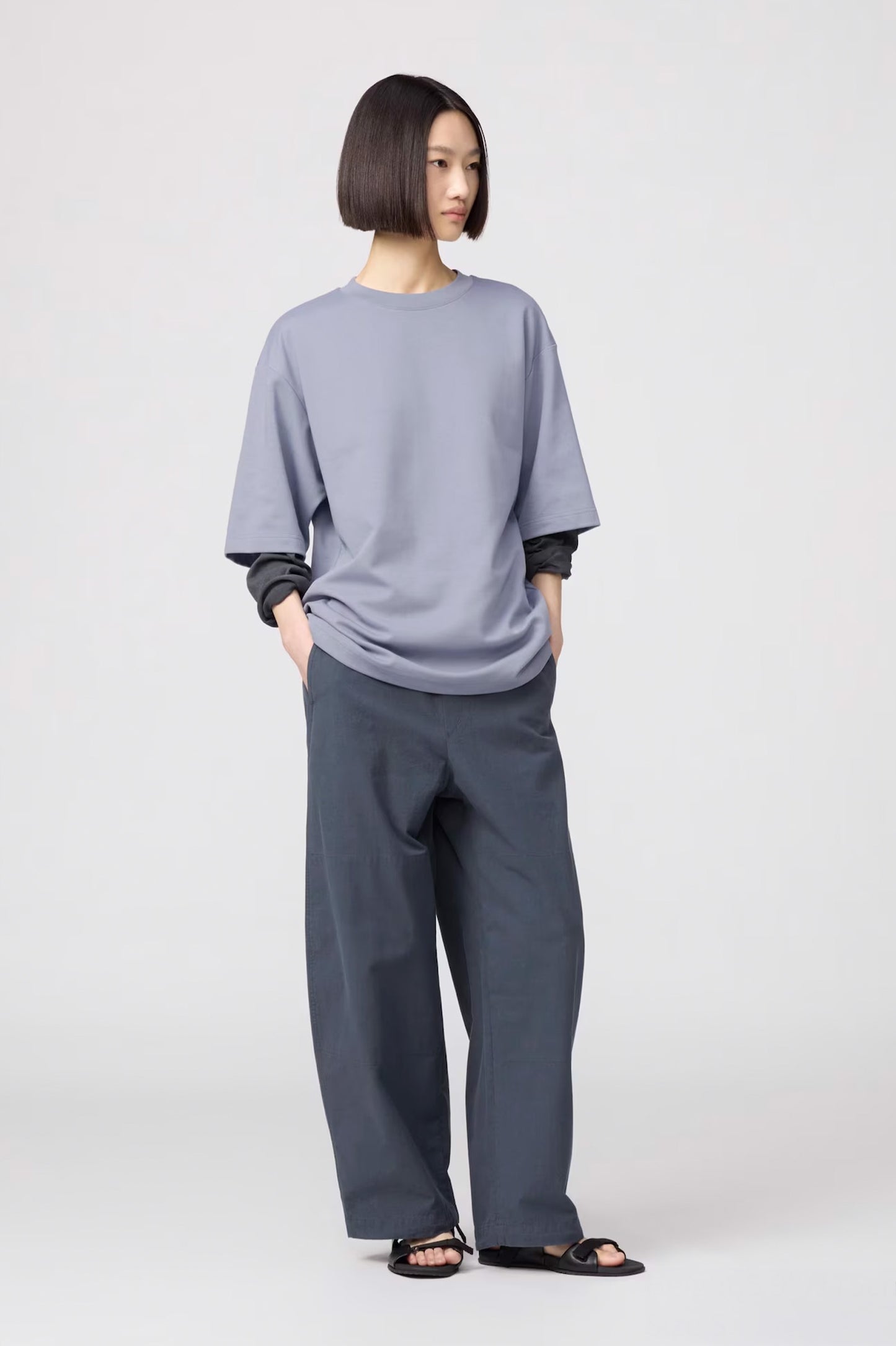 AIRism Cotton Oversized Crew Neck T-Shirt (Half Sleeve)