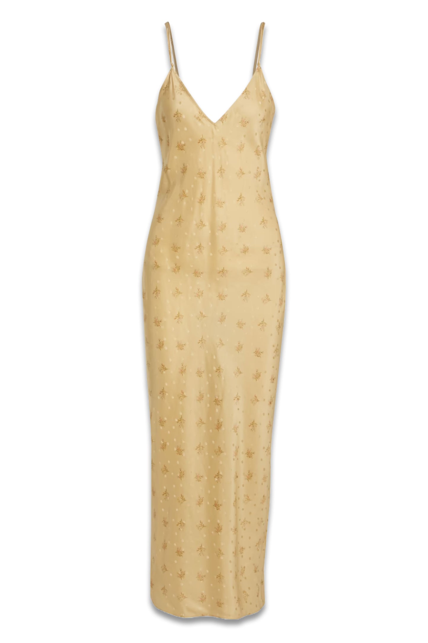 Floral-print Silk-satin Jacquard Maxi Slip Dress