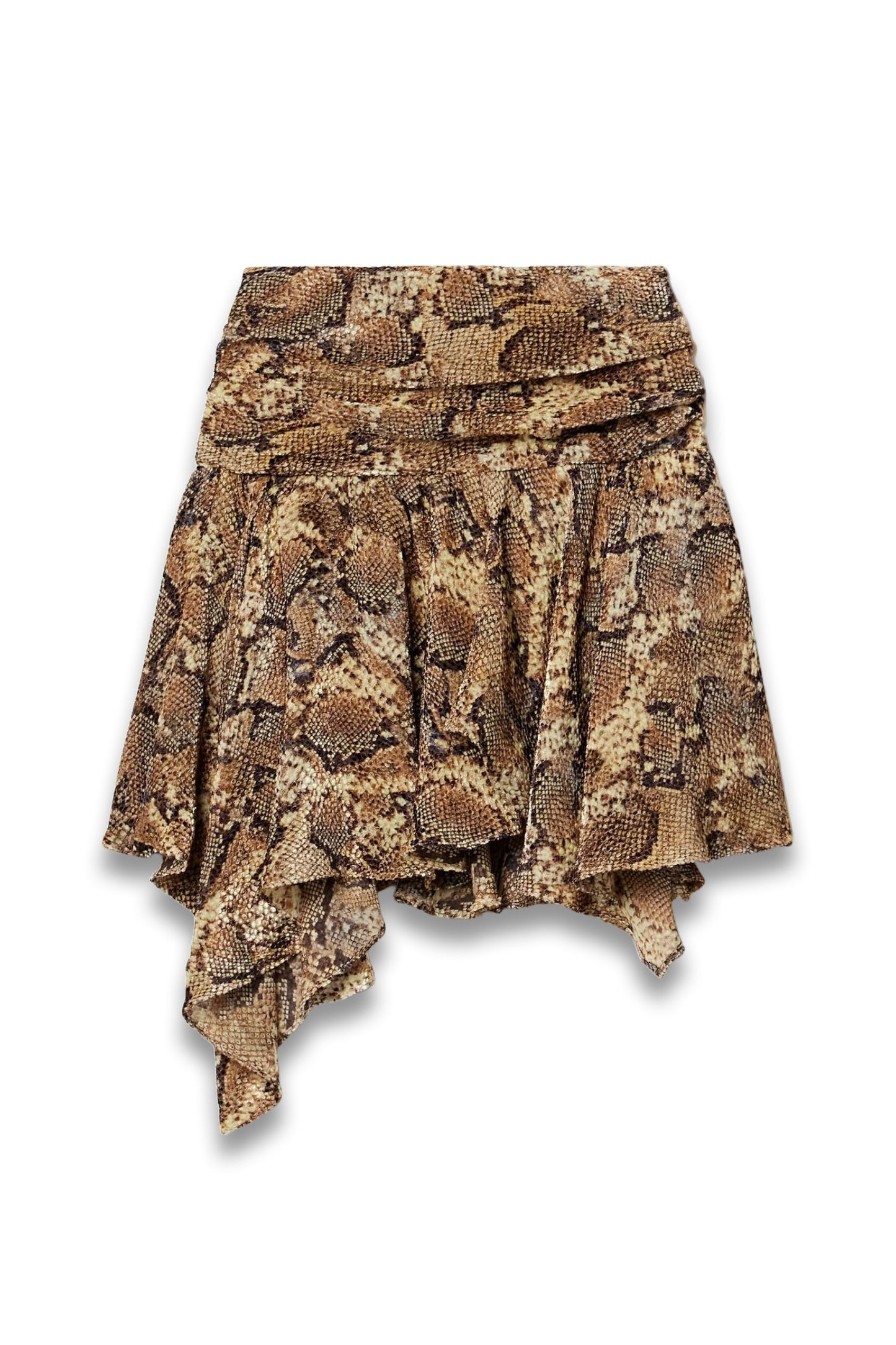 ISABEL MARANT Clem Asymmetric Snake-print Devoré Silk-blend Mini Skirt
