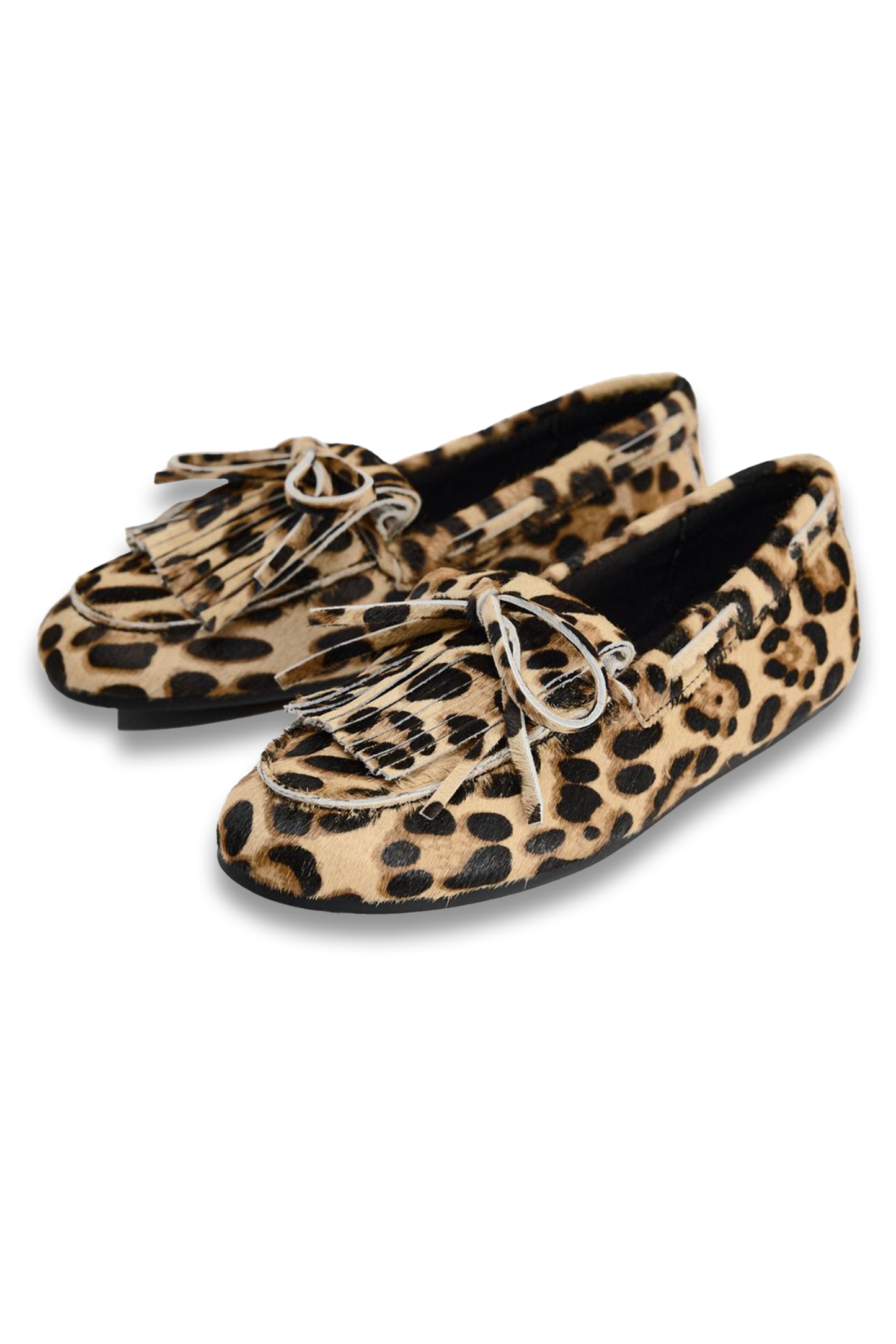Animal Print Leather And Sheepskin Loafers