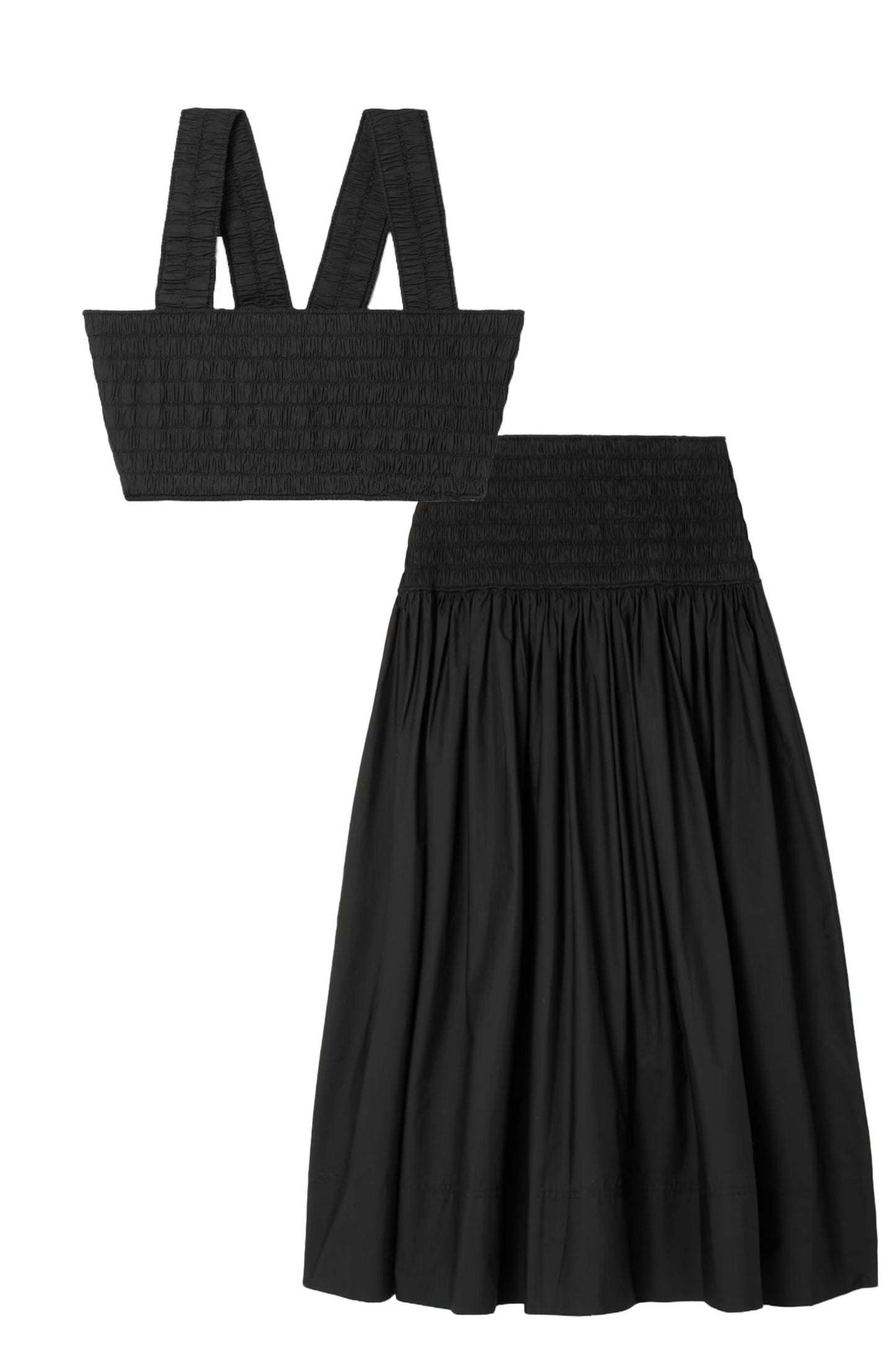 Black Cielo Cropped Cotton-poplin Top And Maxi Skirt