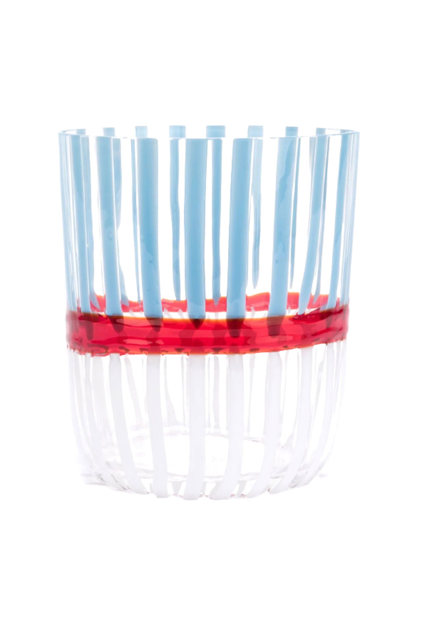Blue And Red Striped Glass
