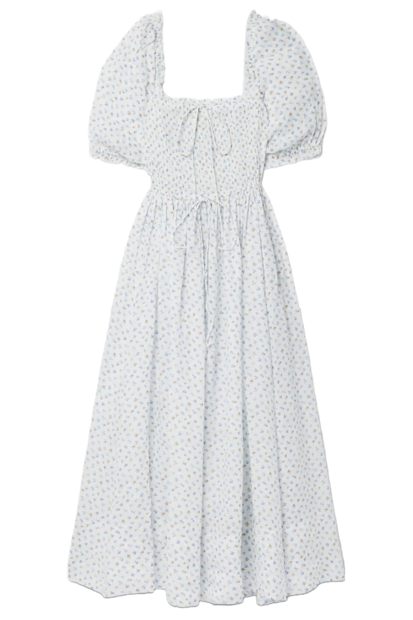 Siena Shirred Floral-print Ramie Maxi Dress